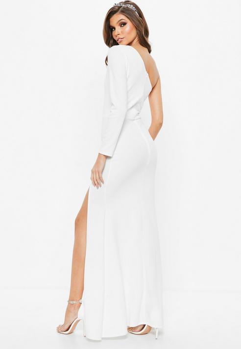 one long sleeve white dress