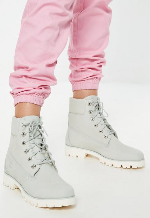 Missguided Leather Timberland Blue Flower Nubuck Heritage Lite 6 Inch Boots  - Lyst