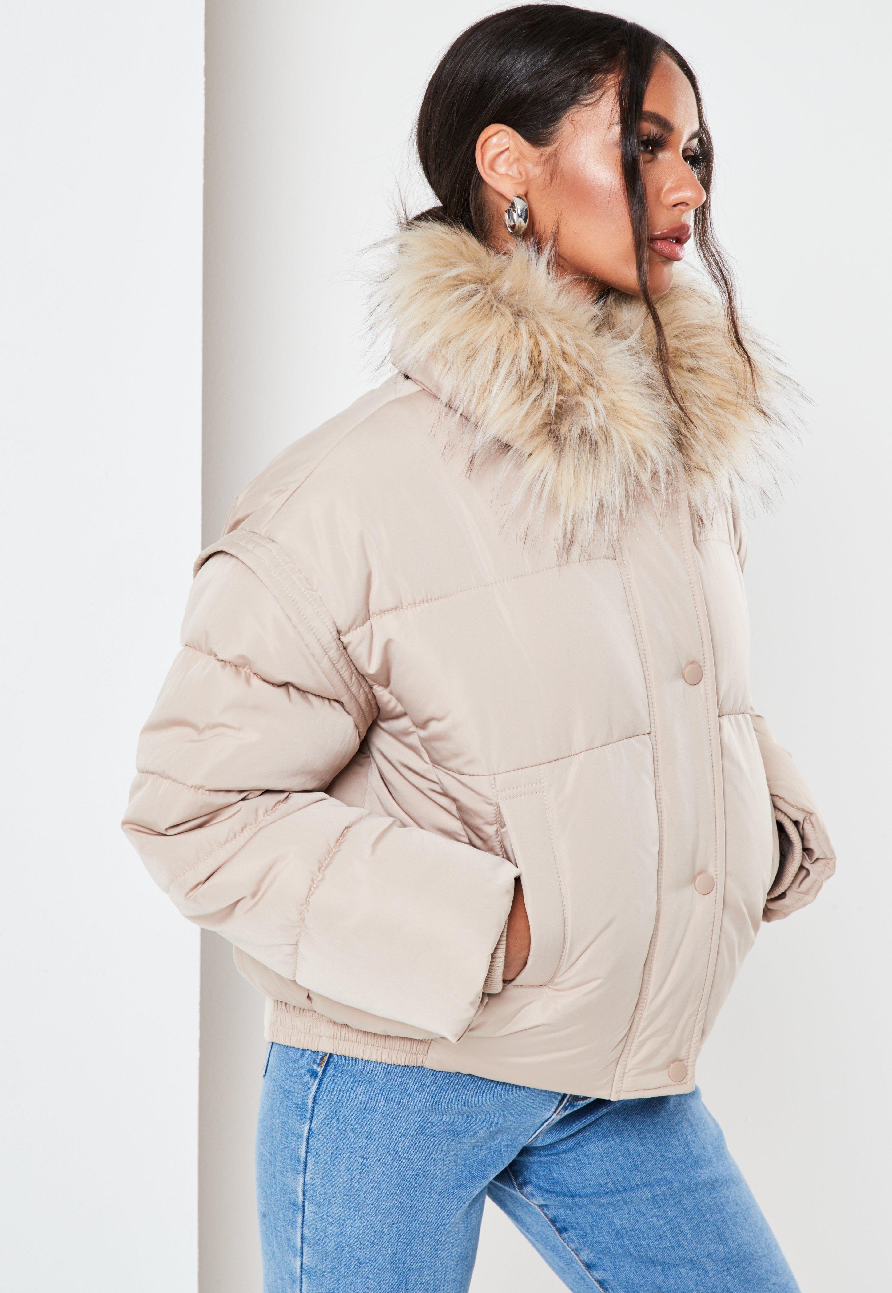 black ultimate faux fur puffer jacket