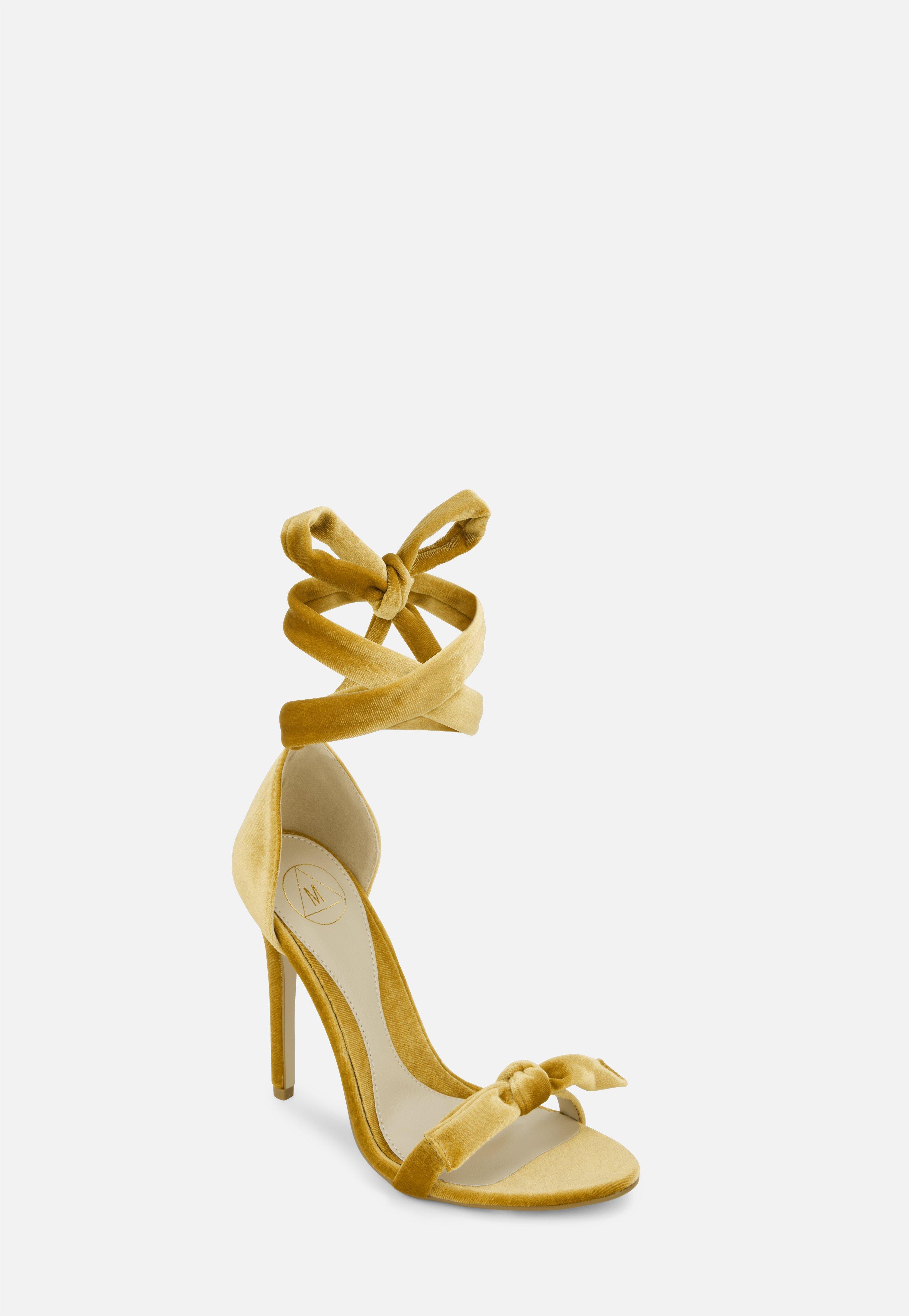 mustard barely there heels