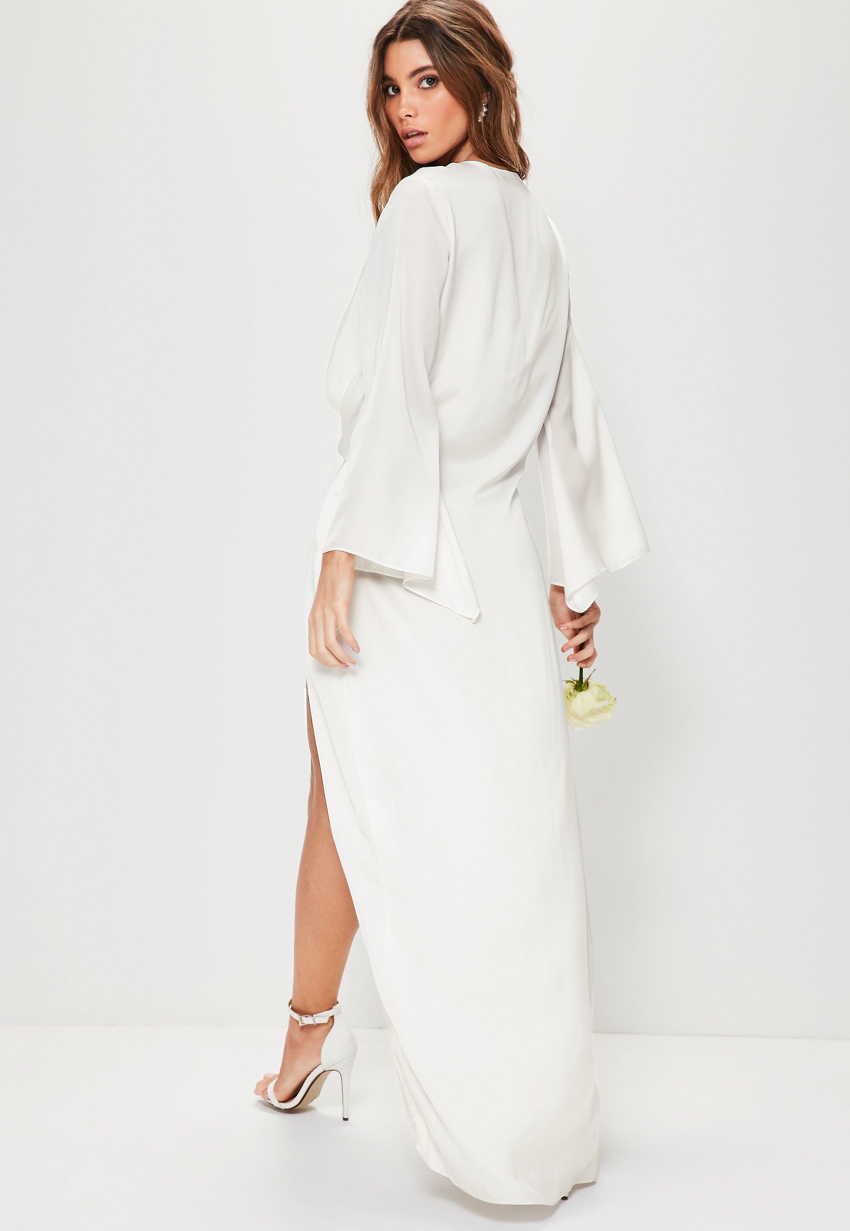 white kimono maxi dress