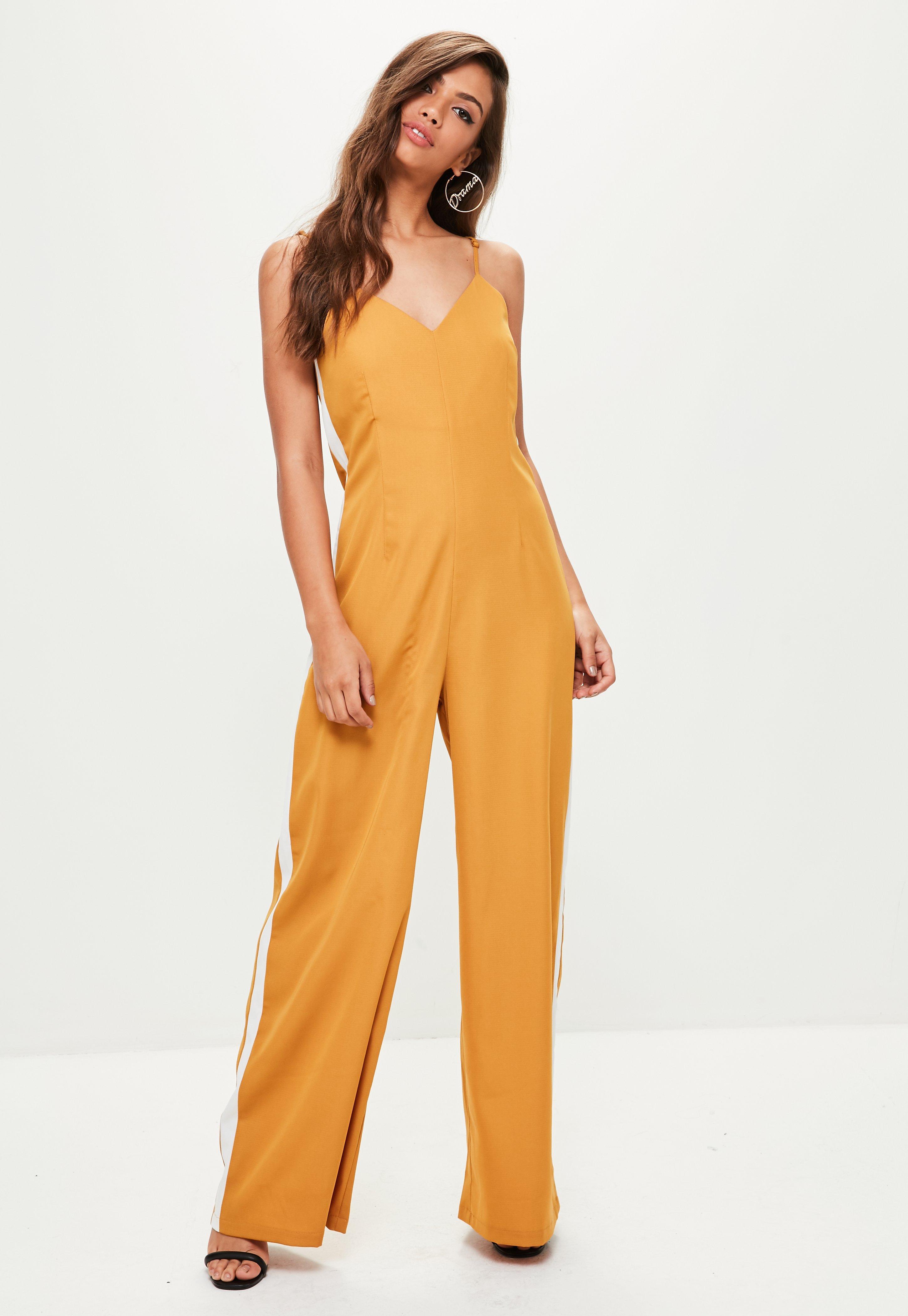 mustard wide leg jumpsuit