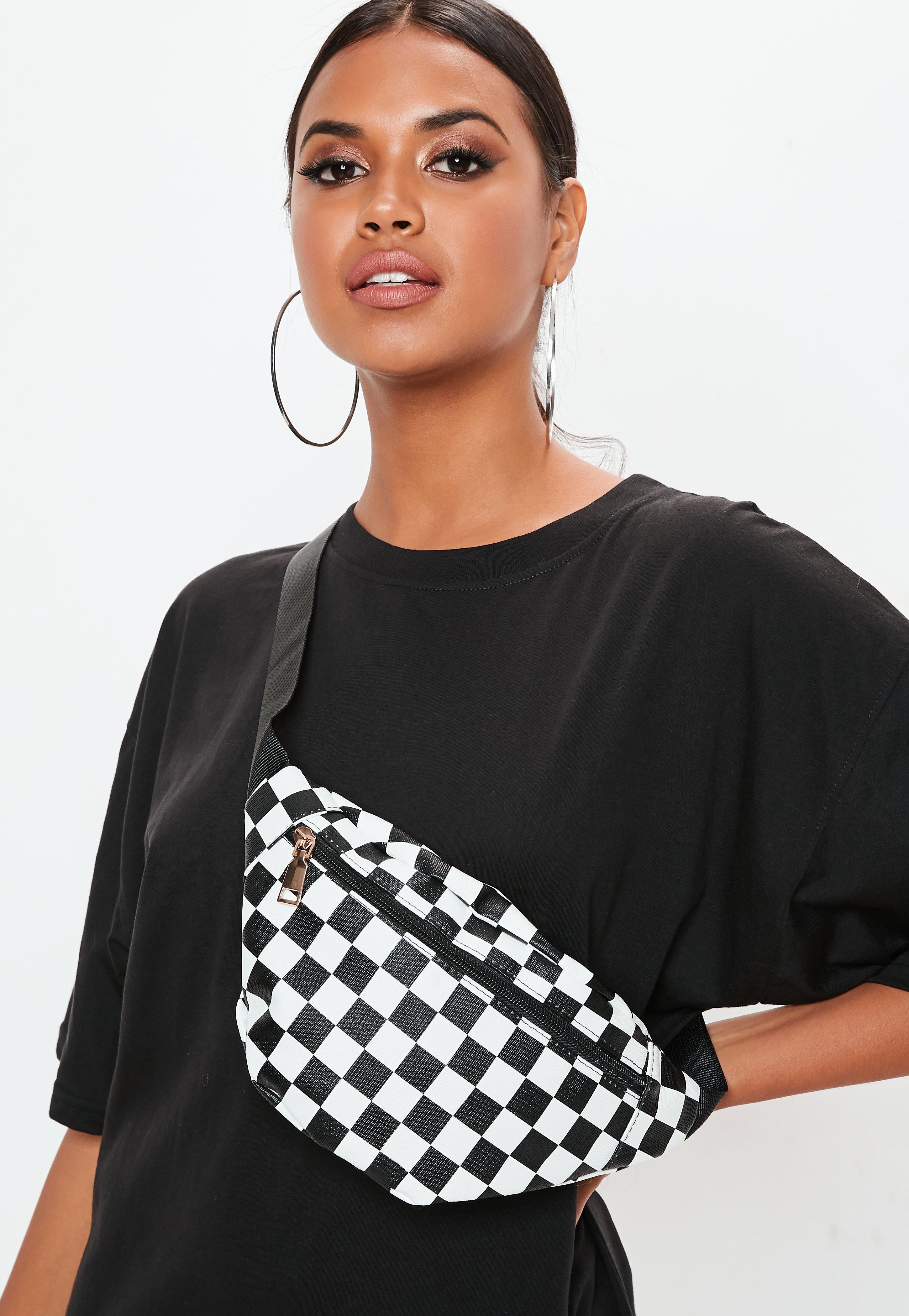 checkerboard bum bag