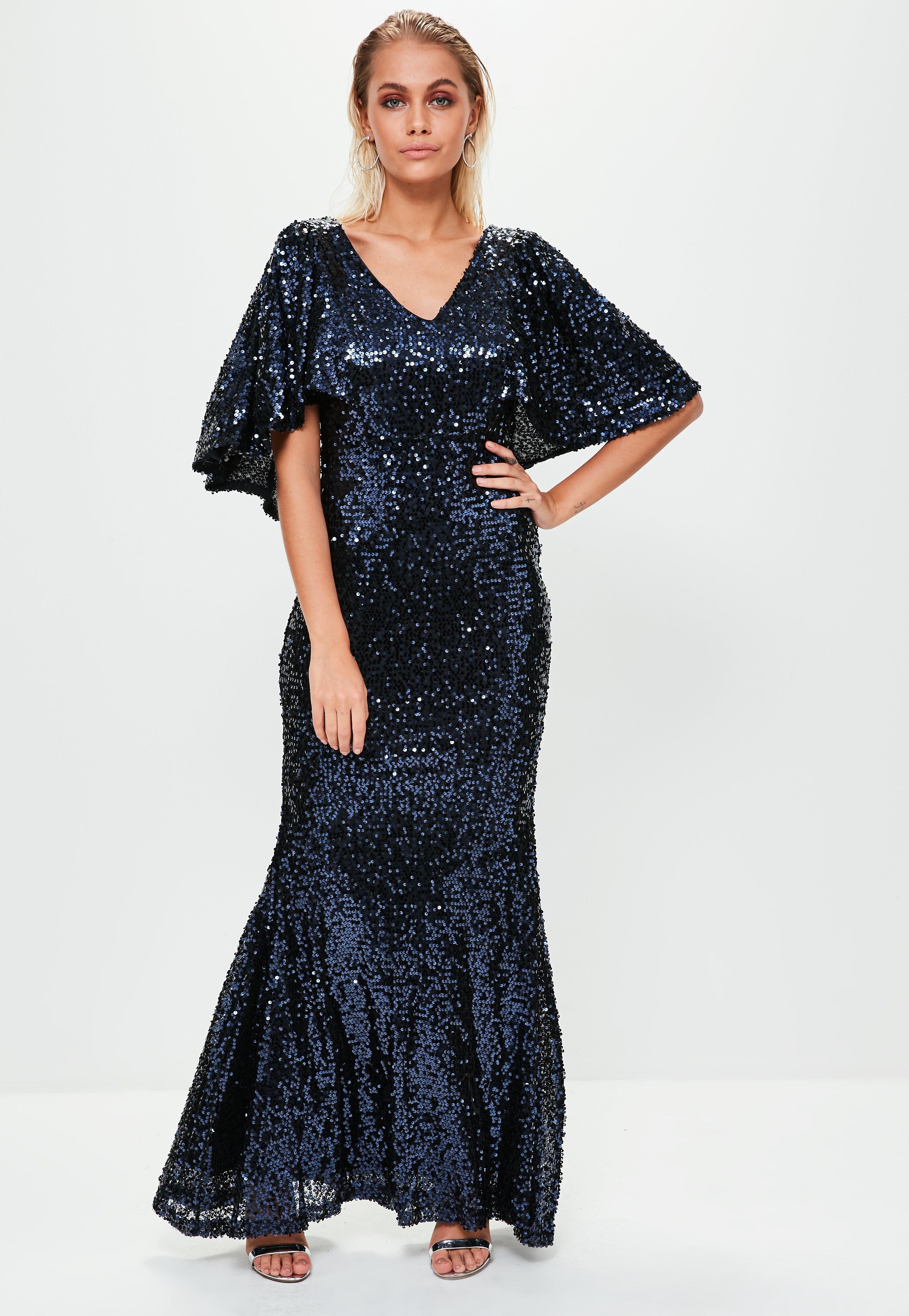 navy sequin maxi dress