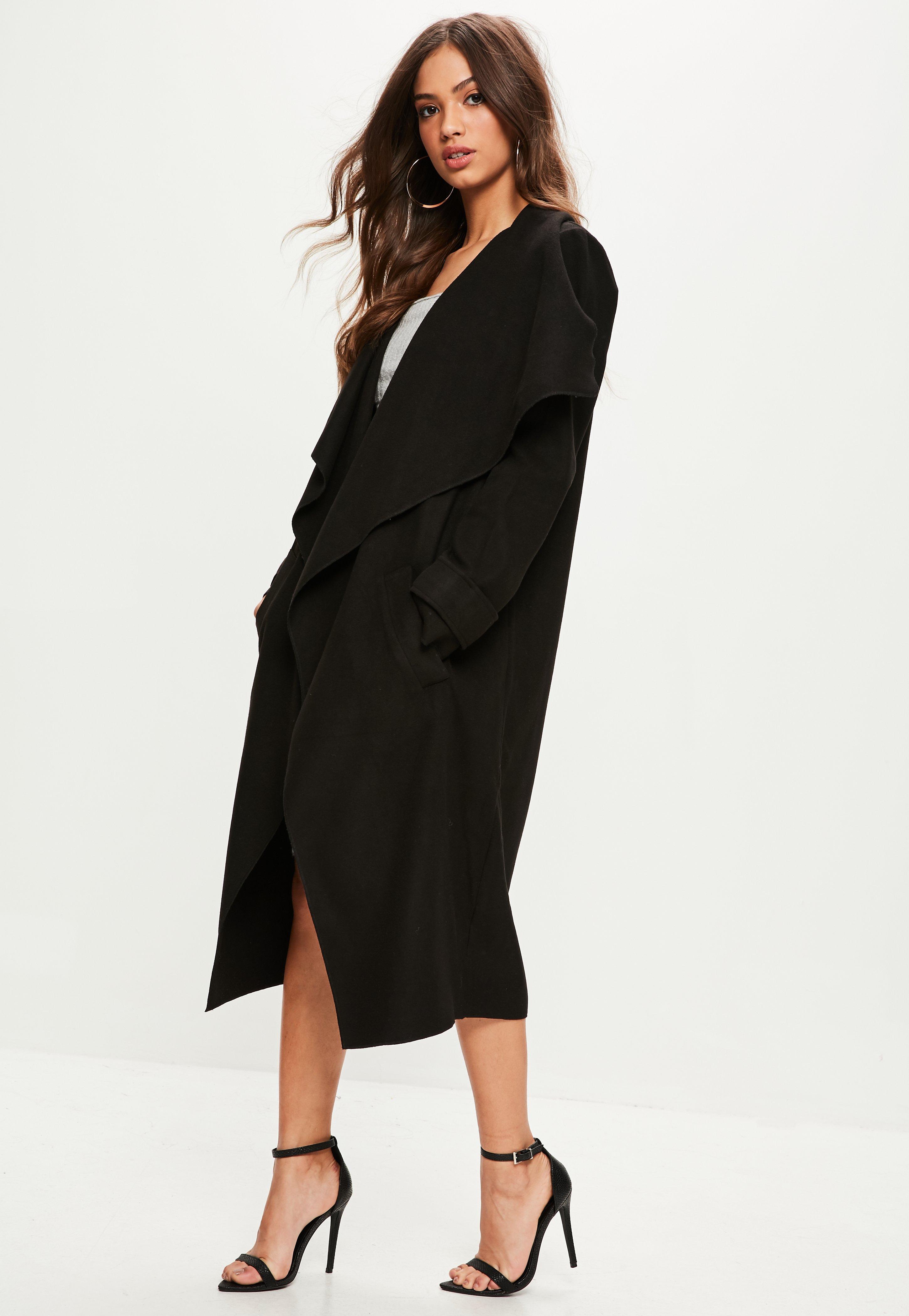 black waterfall duster jacket