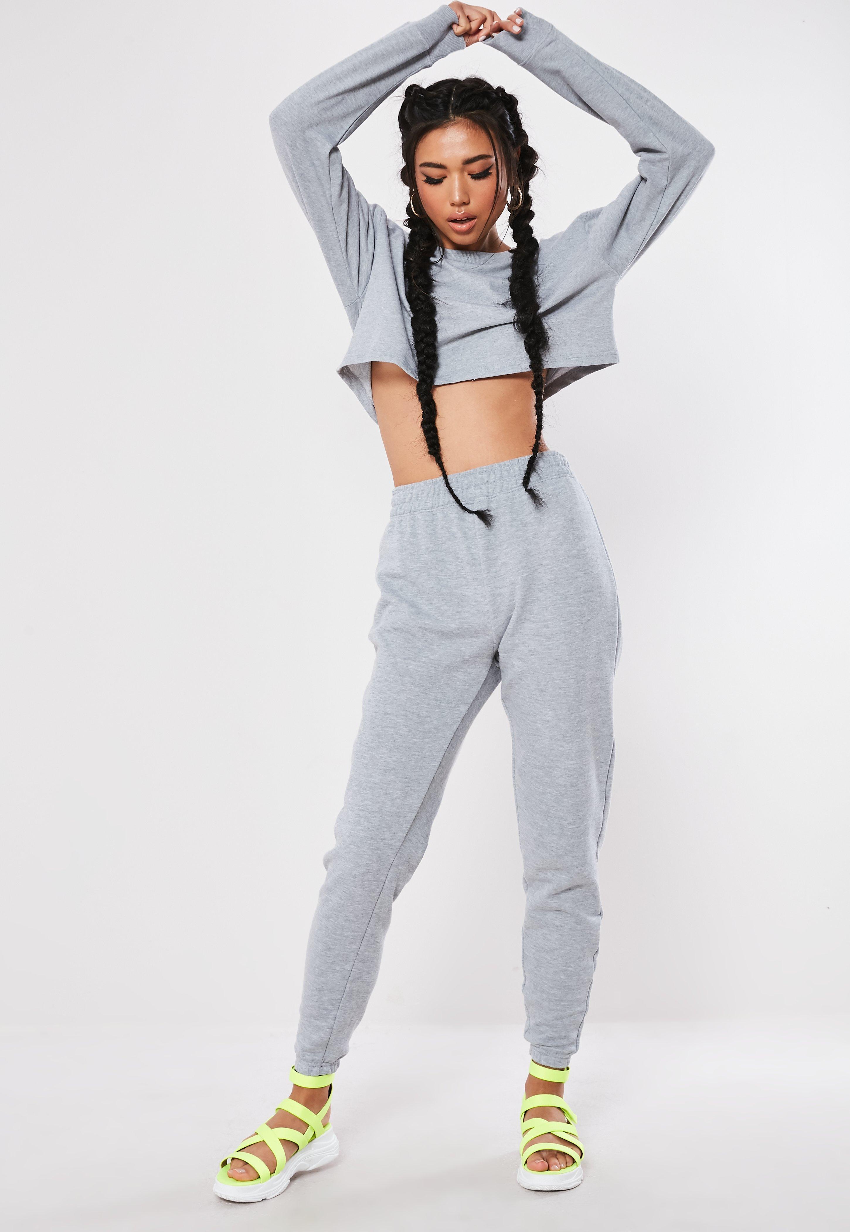 cropped grey sweatpants