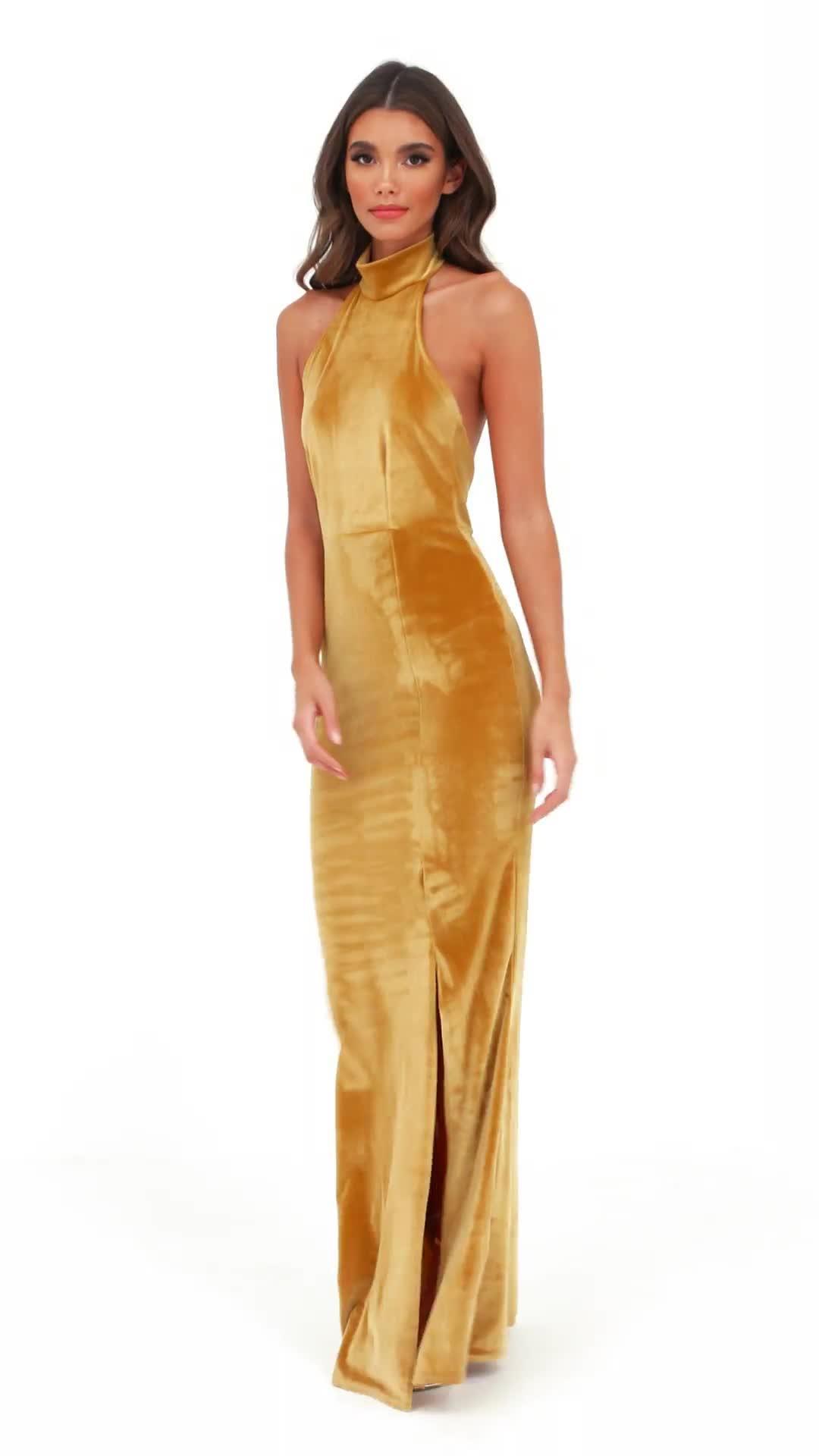 Gold Velvet Dress : Gold Velvet 2019 Spring Winter Evening Party Dresses Pink Dress Women Sexy 