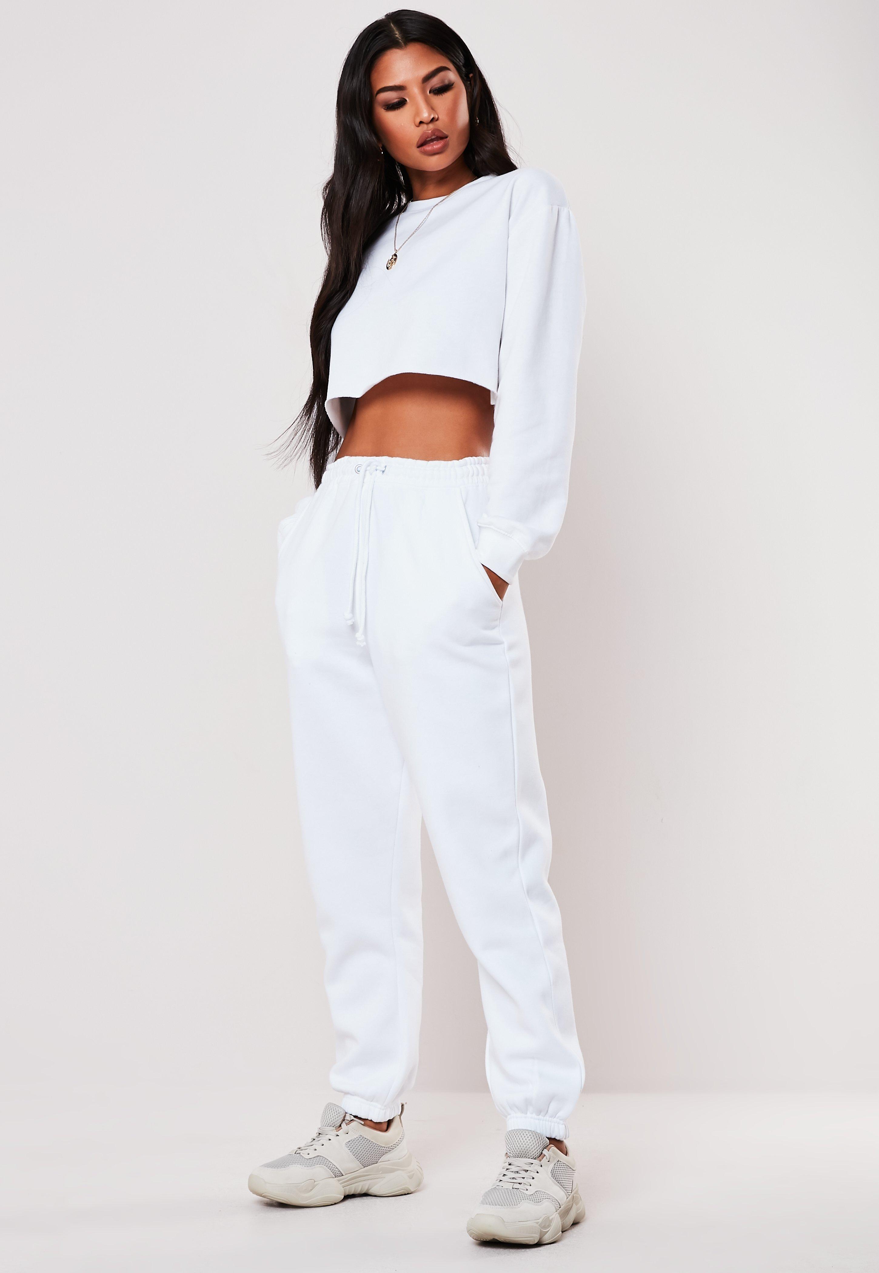 Missguided Synthetic White Oversized 90s Joggers - Lyst