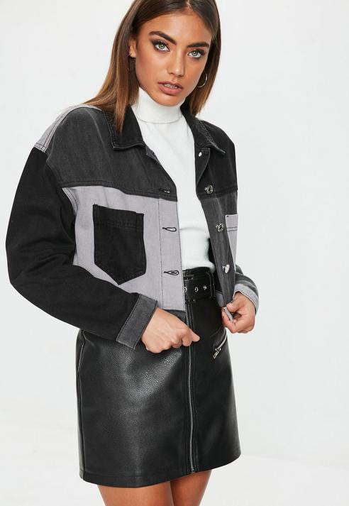 missguided patchwork denim jacket
