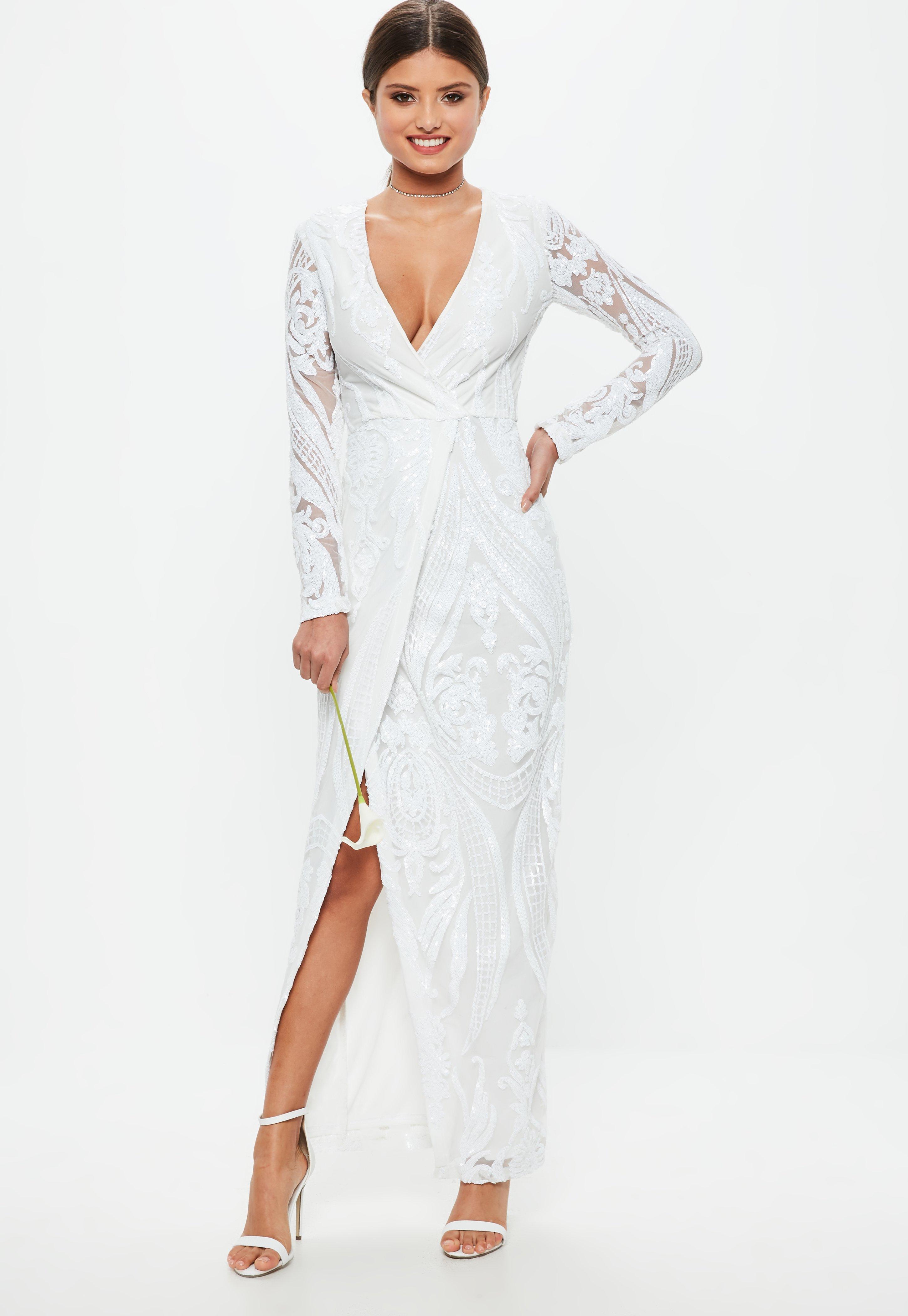 missguided white sequin dress