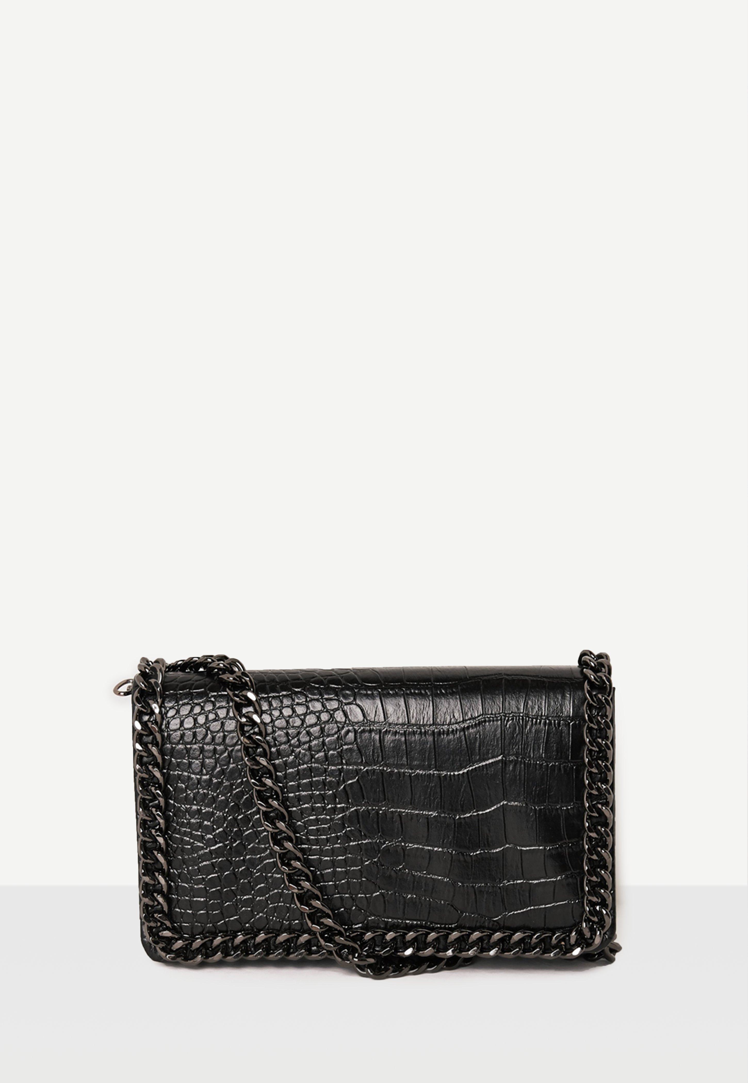 black croc crossbody bag