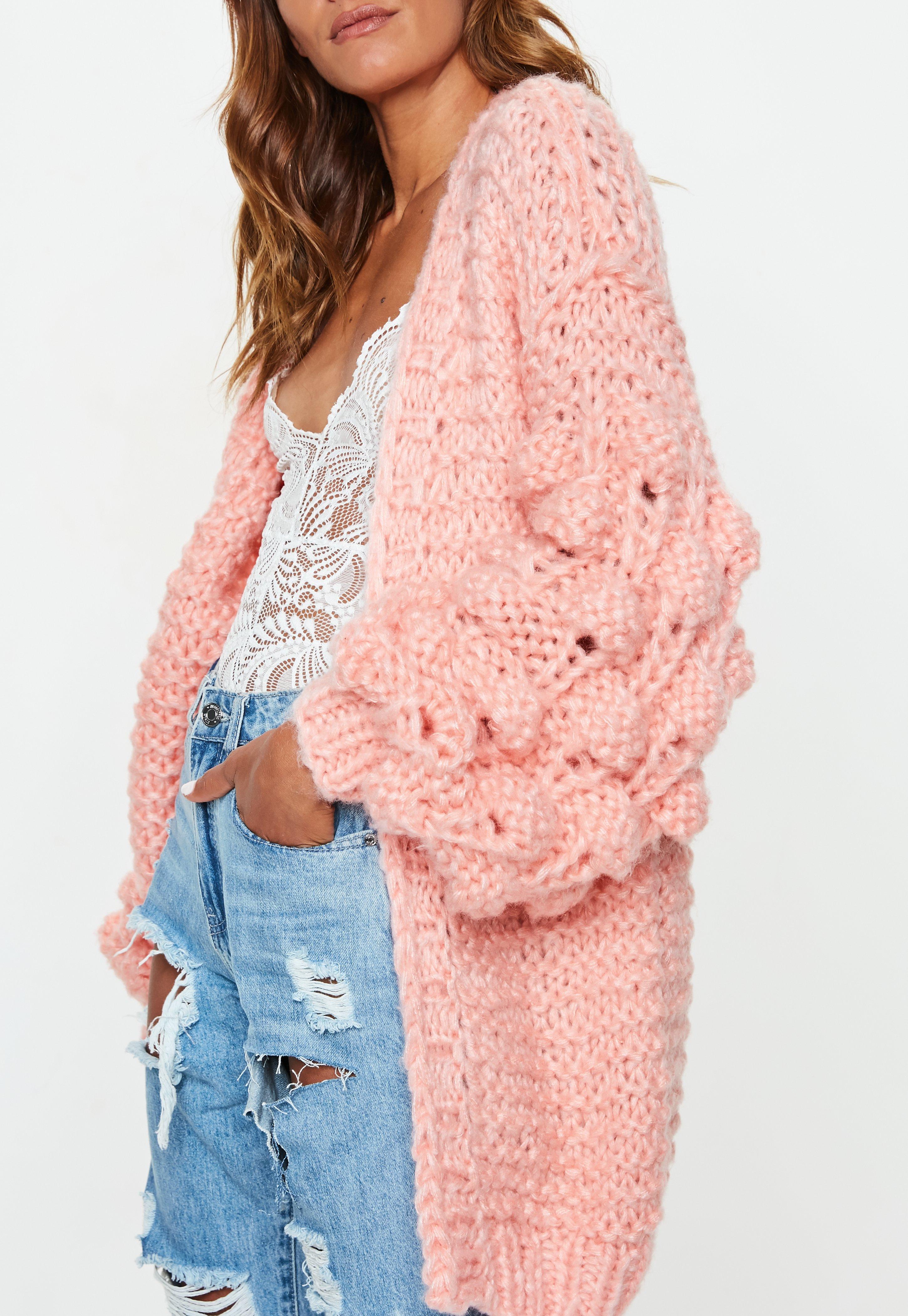 pink bobble cardigan