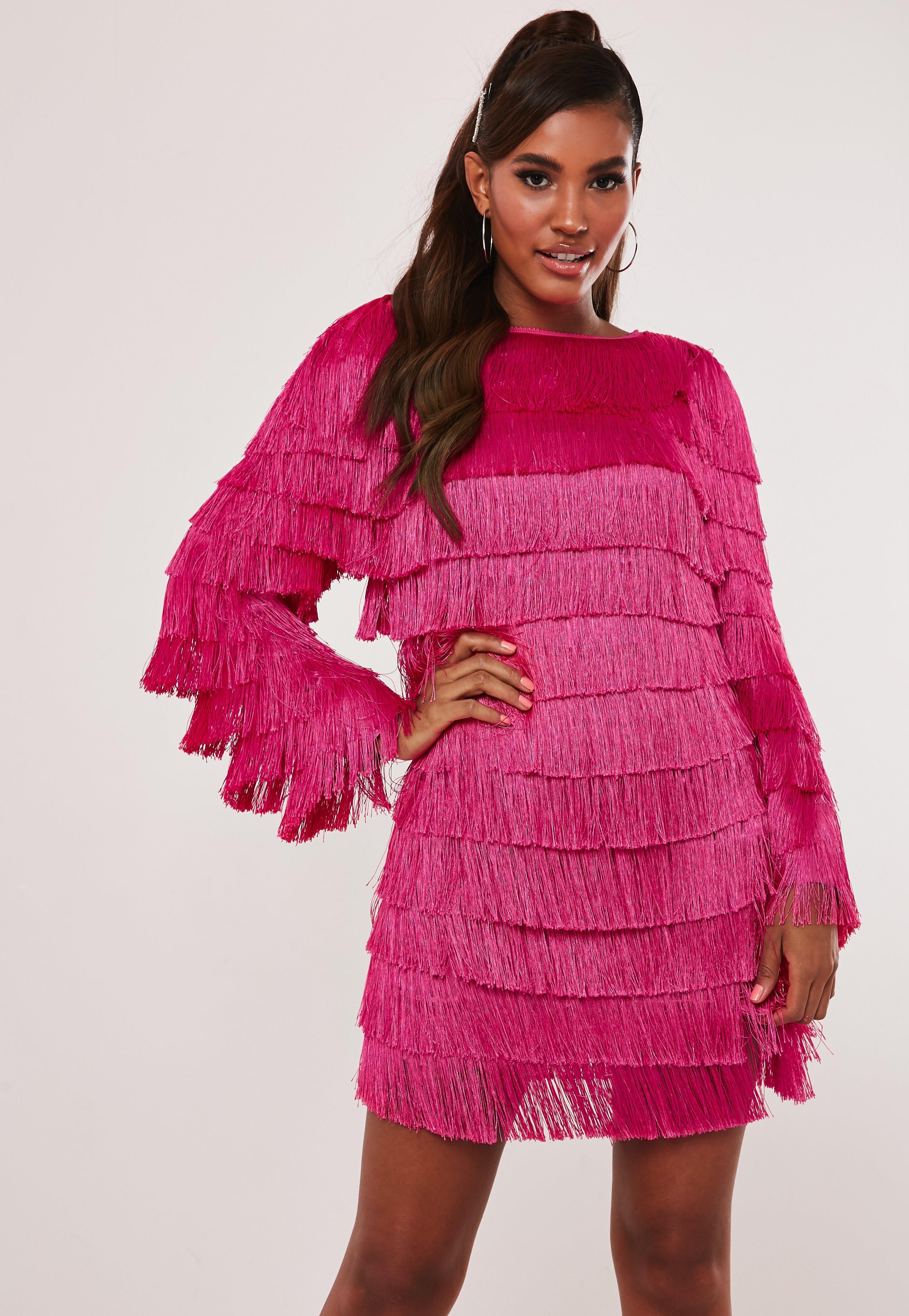 Missguided Synthetic Pink Tassel Fringe ...
