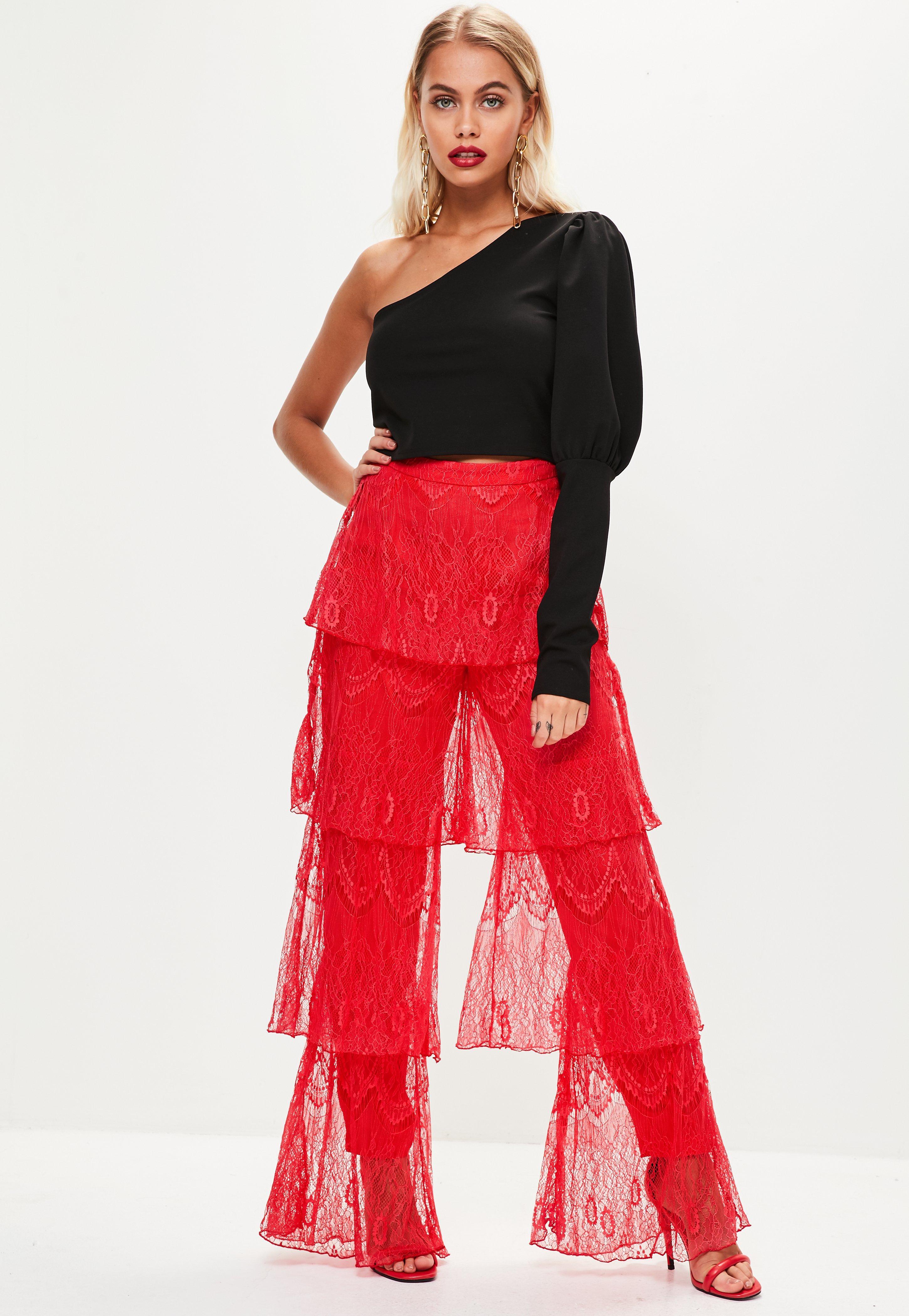 tiered flare pants