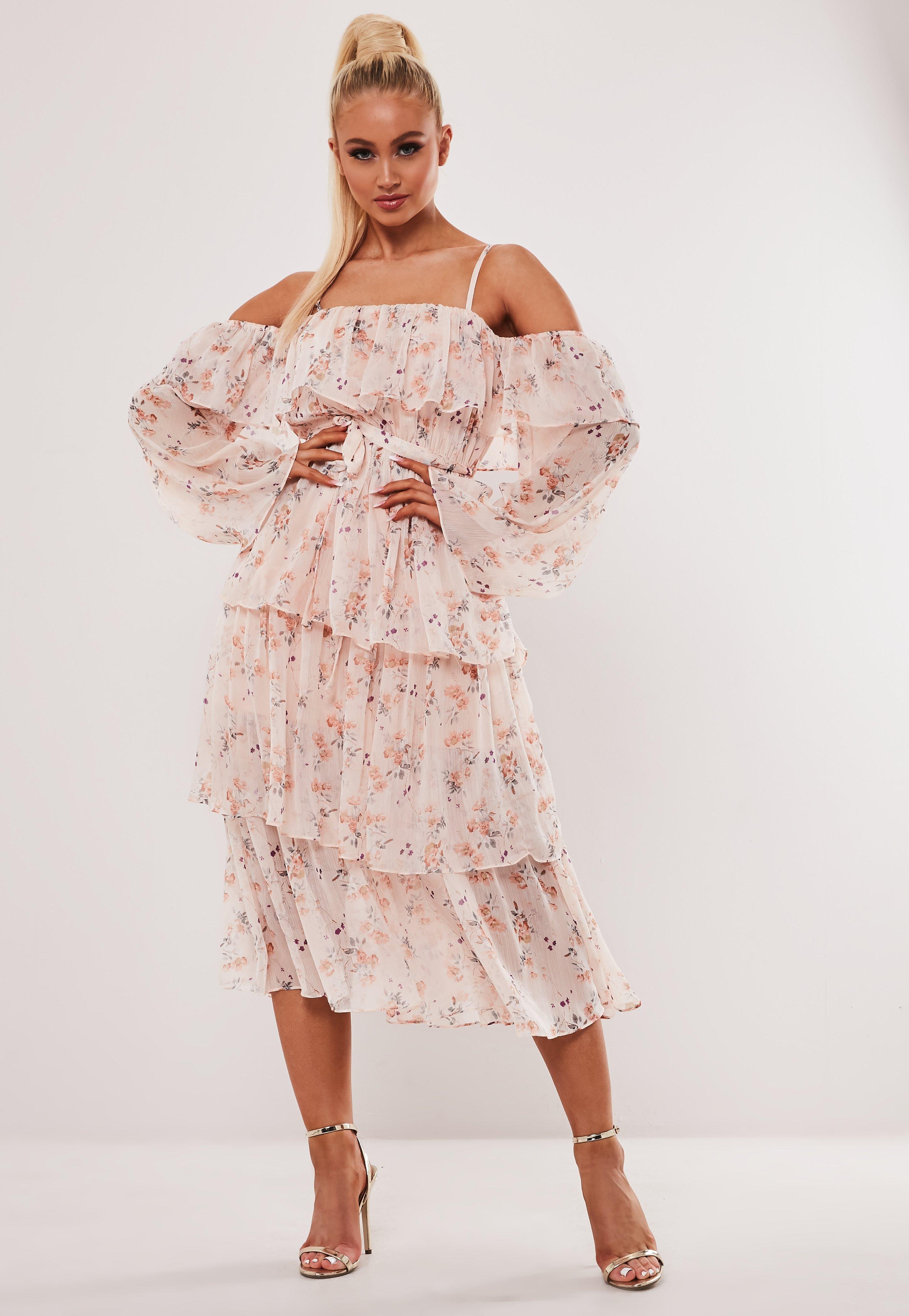 missguided floral midi dress