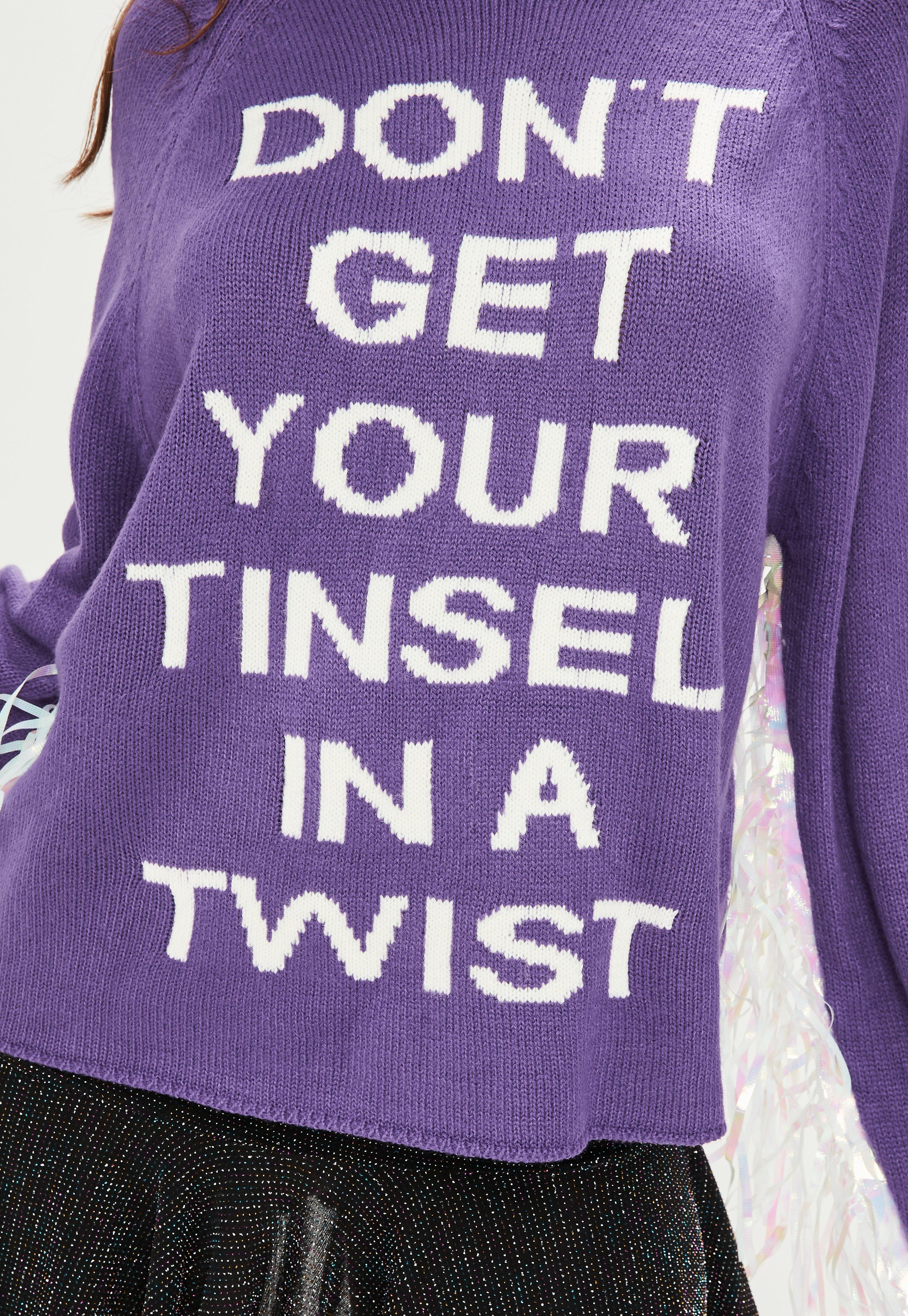 Missguided Synthetic Purple Tinsel In A Twist Christmas Jumper Lyst