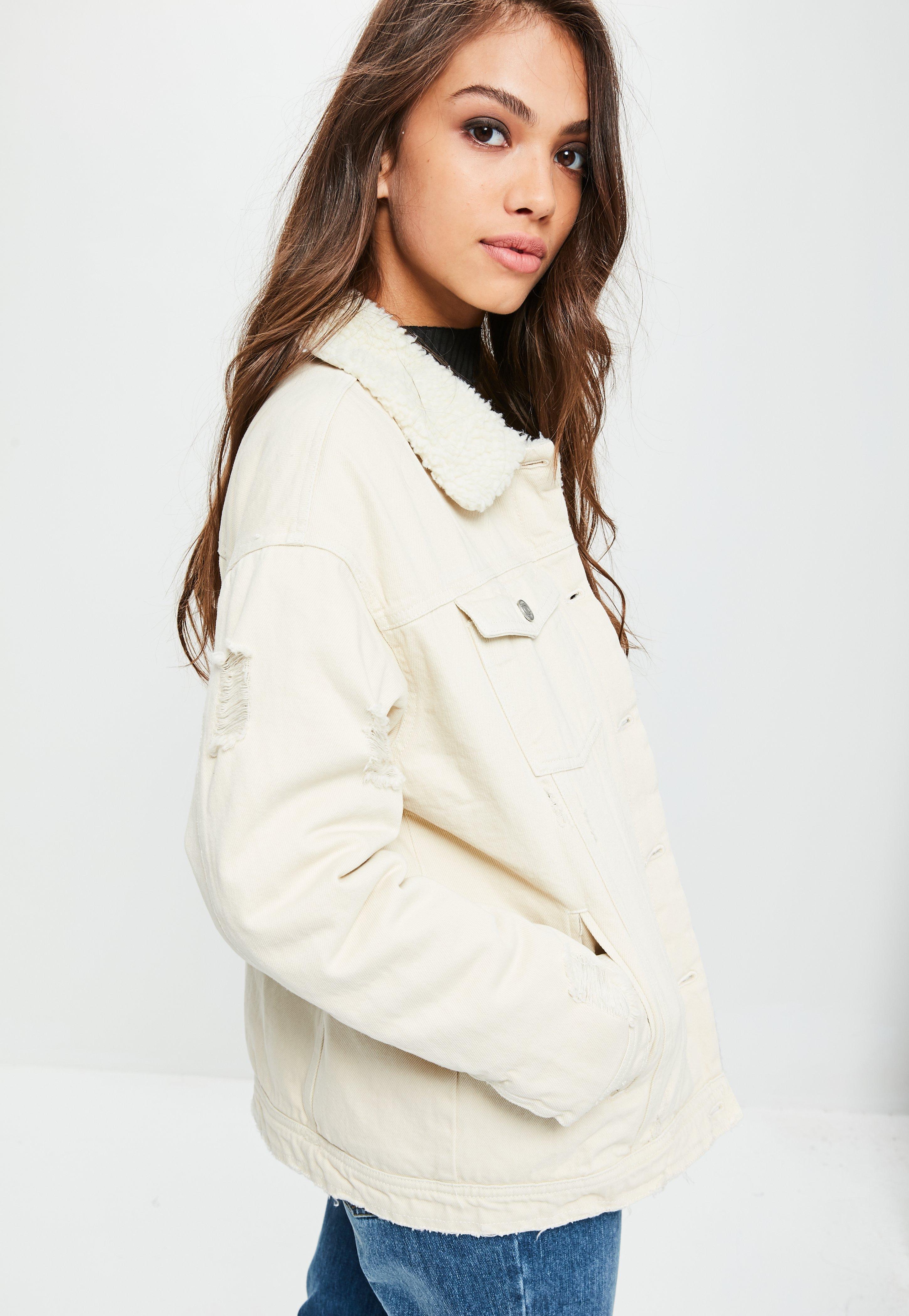 borg jacket cream