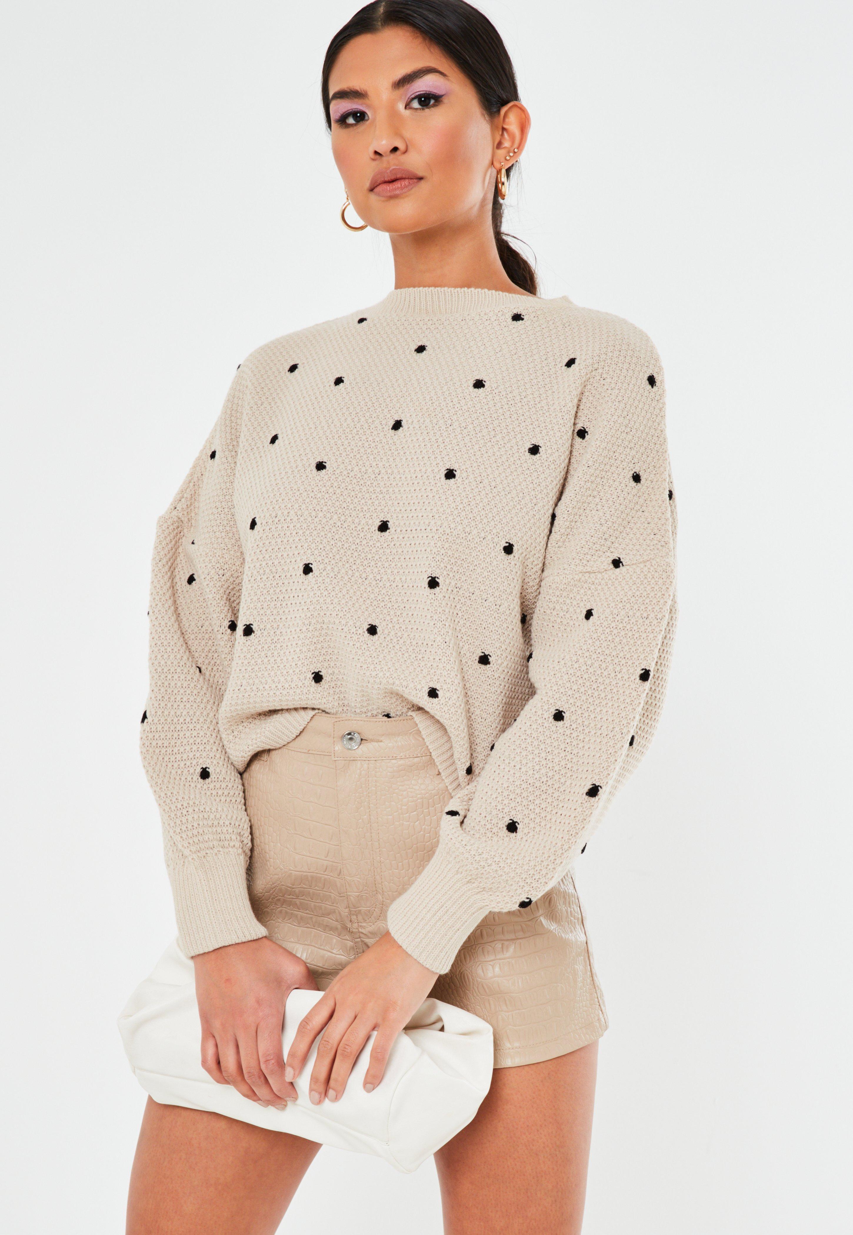 stone polka dot balloon sleeve cardigan