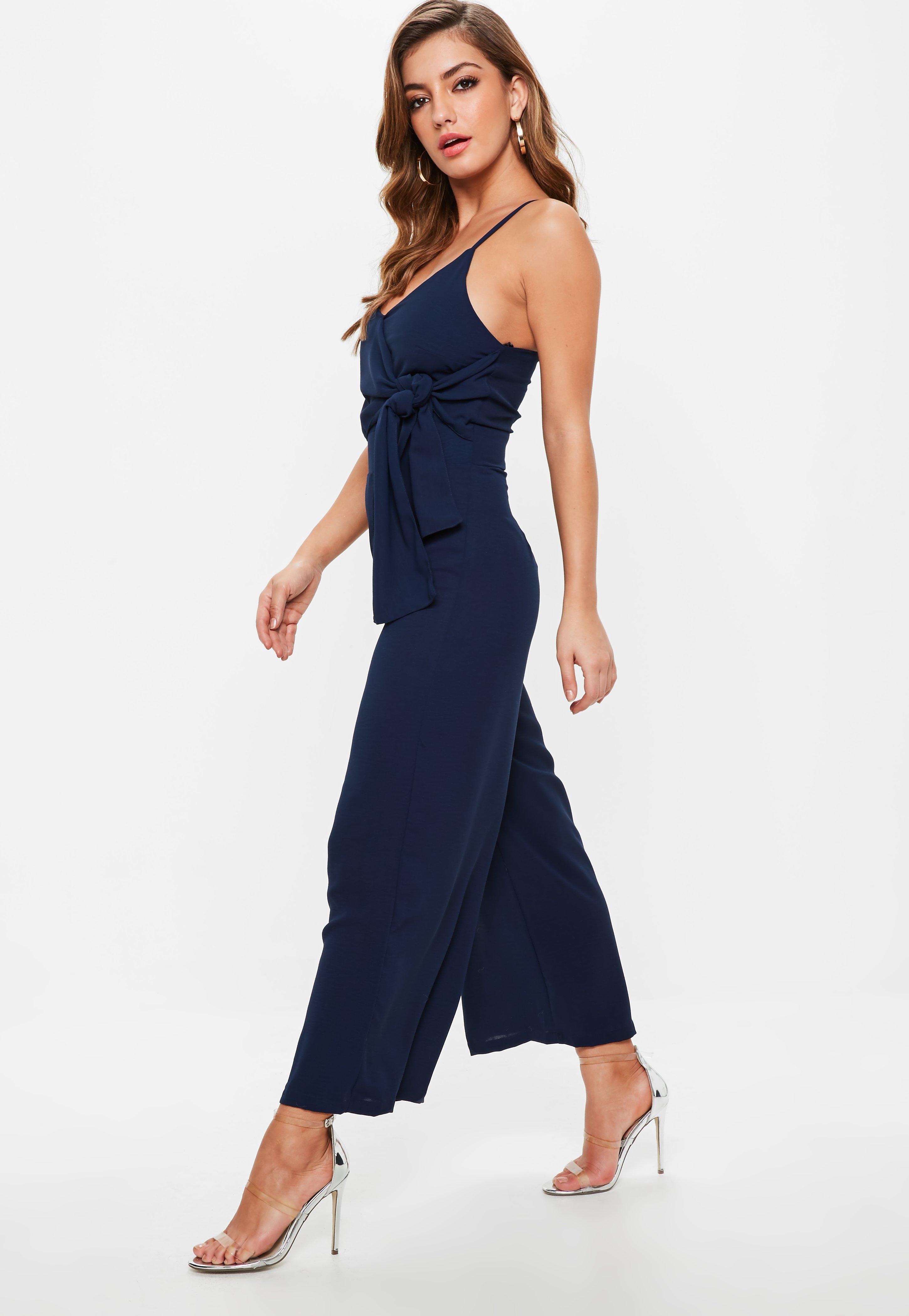 missguided side tie jumpsuit