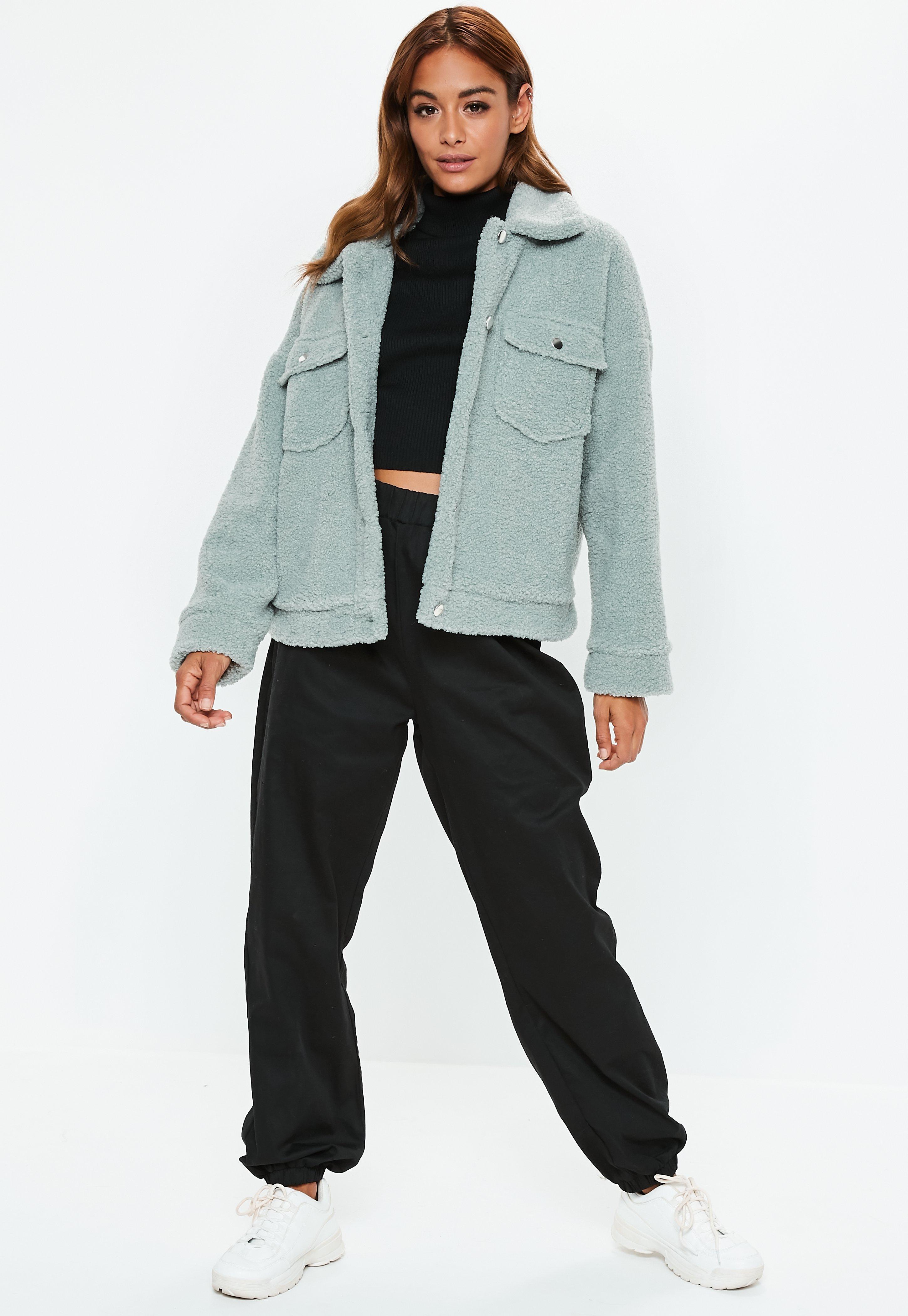 missguided oversized borg trucker jacket