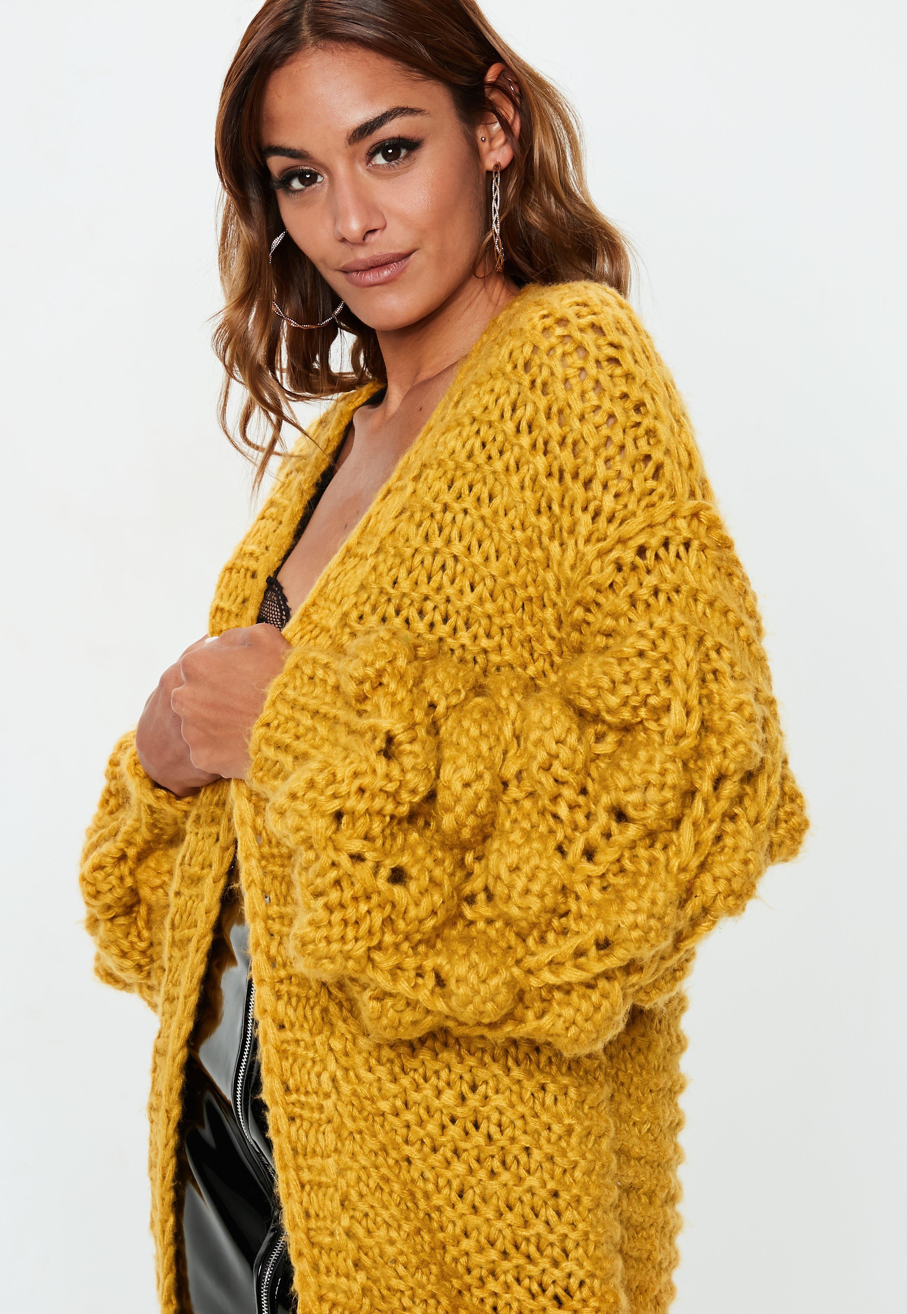 Chunky Knit Bobble Sleeve Chunky Cardigan Bobble Sleeve Chunky