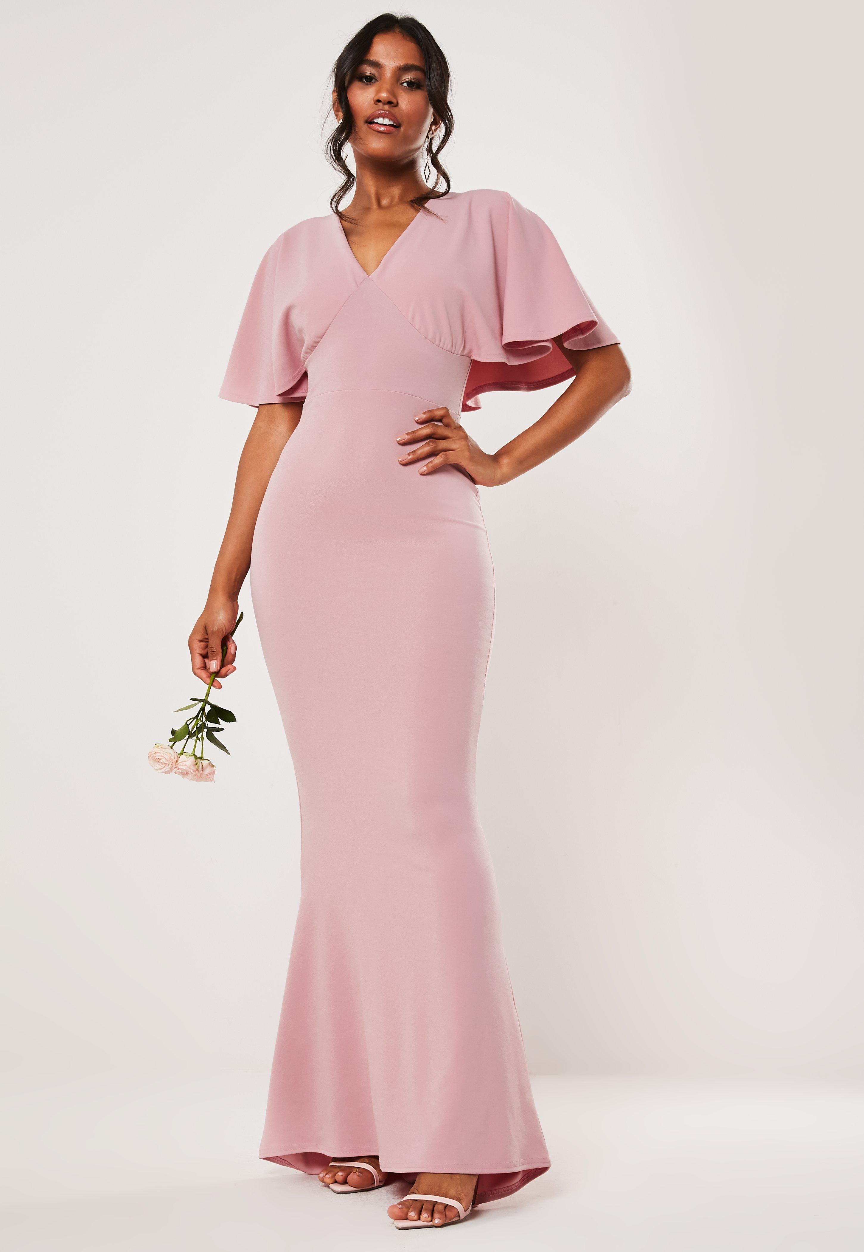 fishtail maxi dress with sleeves
