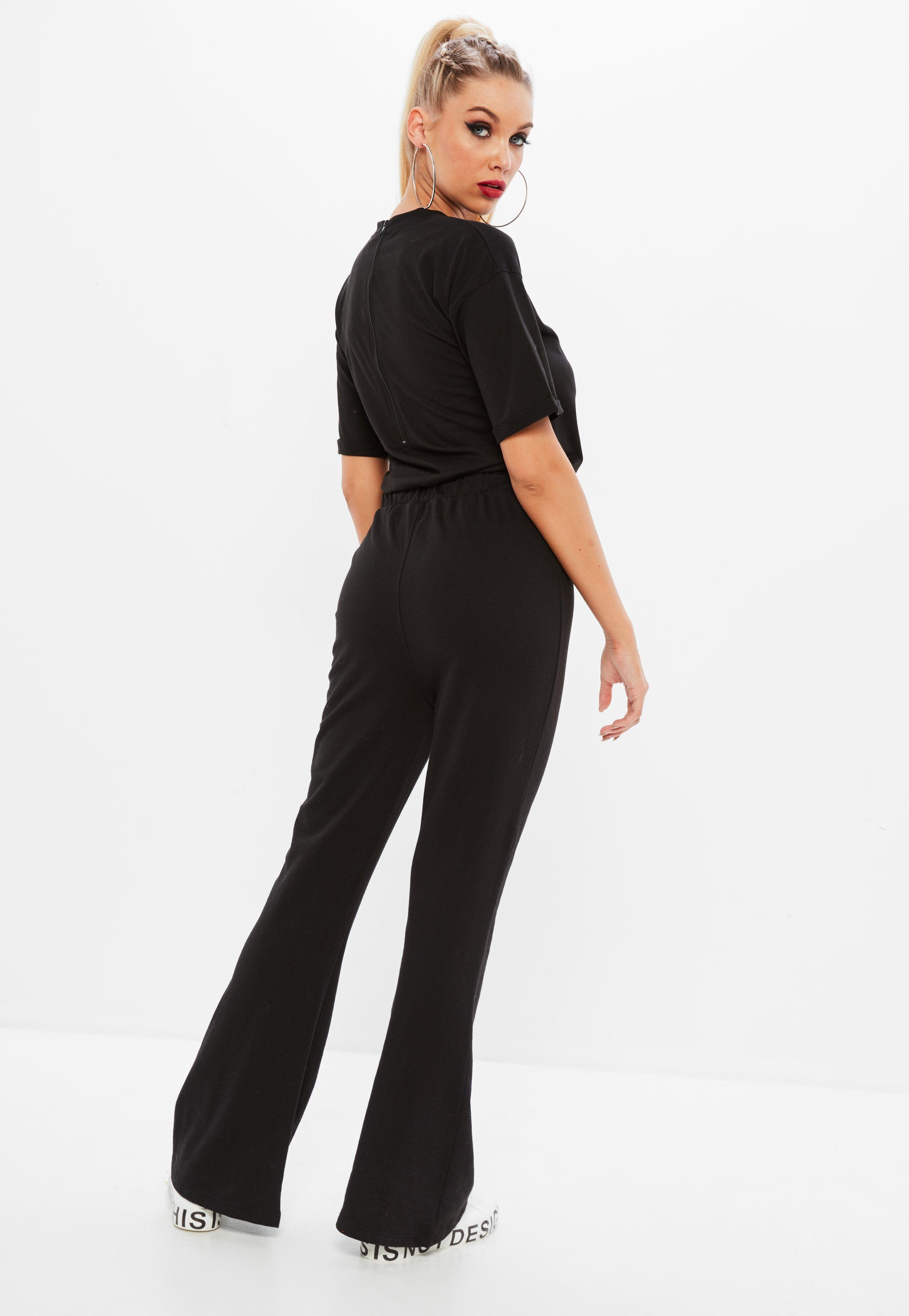 black tracksuit jumpsuit