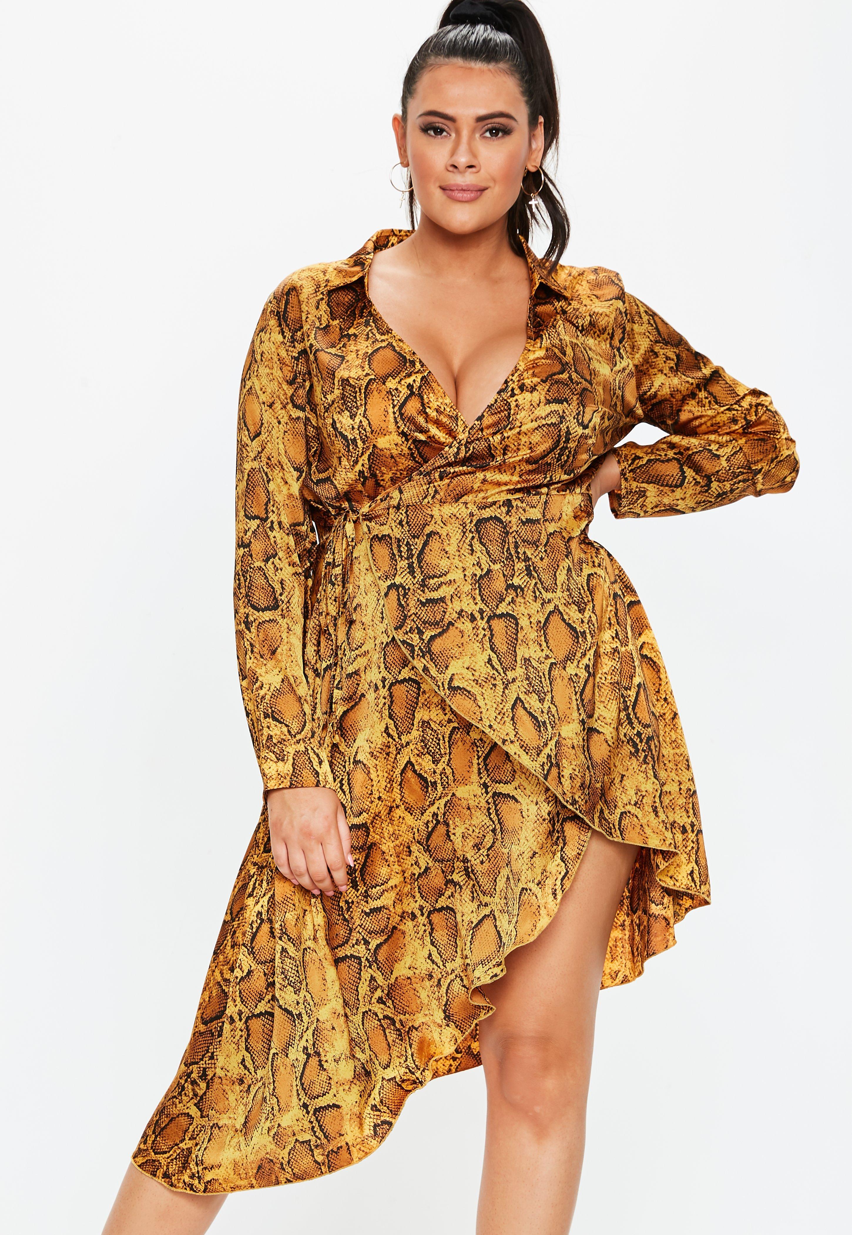 yellow snake print dress