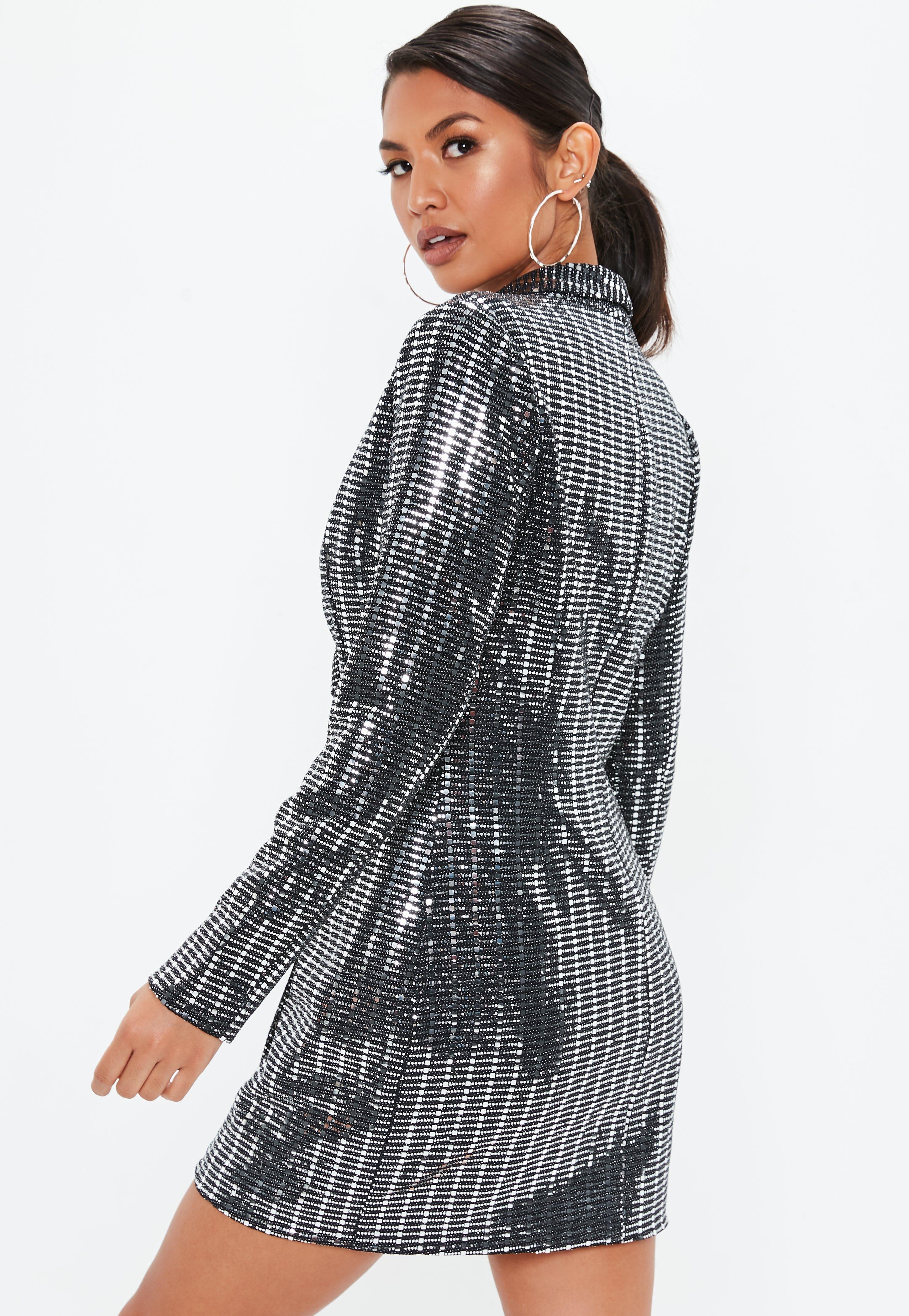 missguided sequin blazer dress
