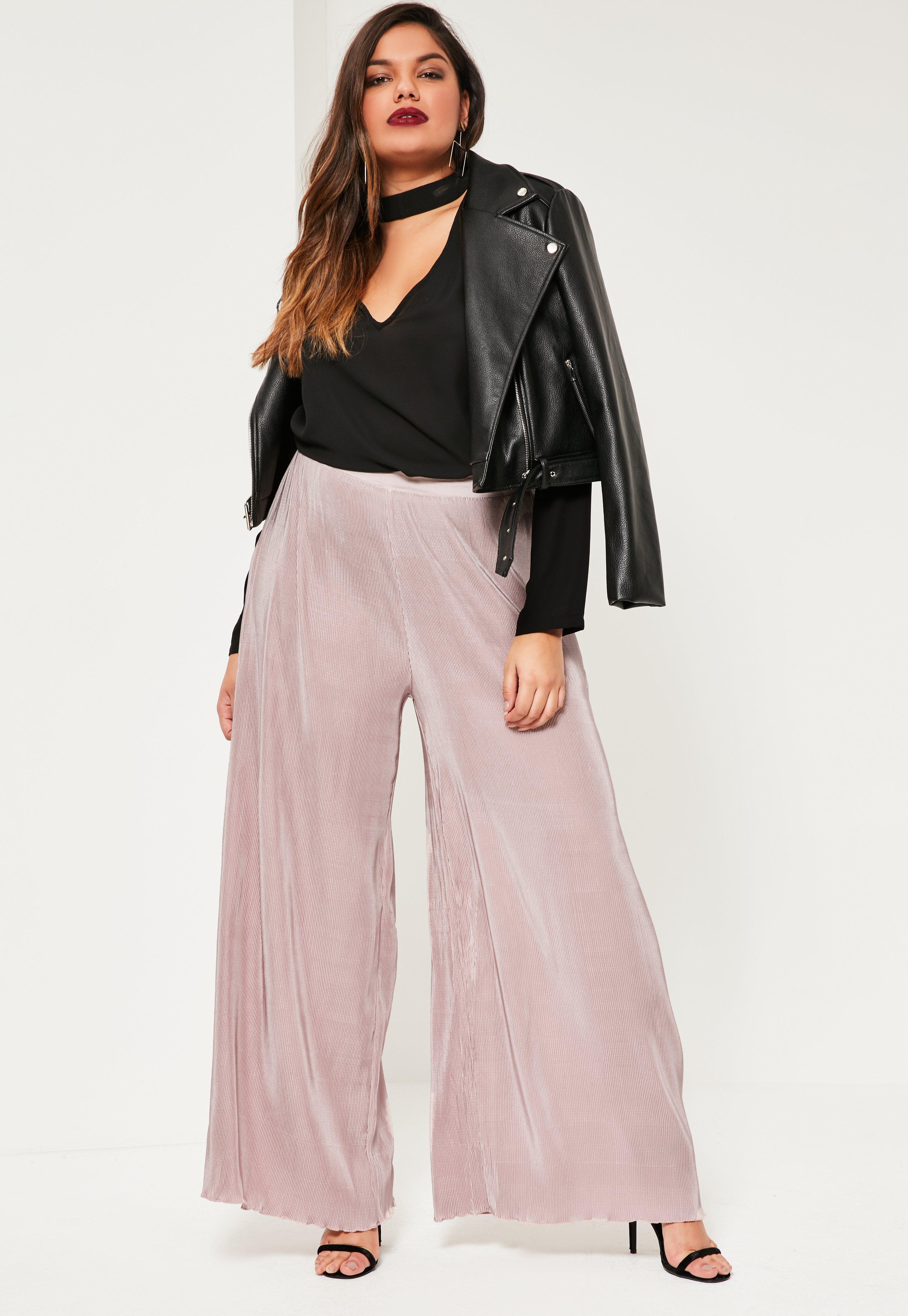 plus size pleated trousers