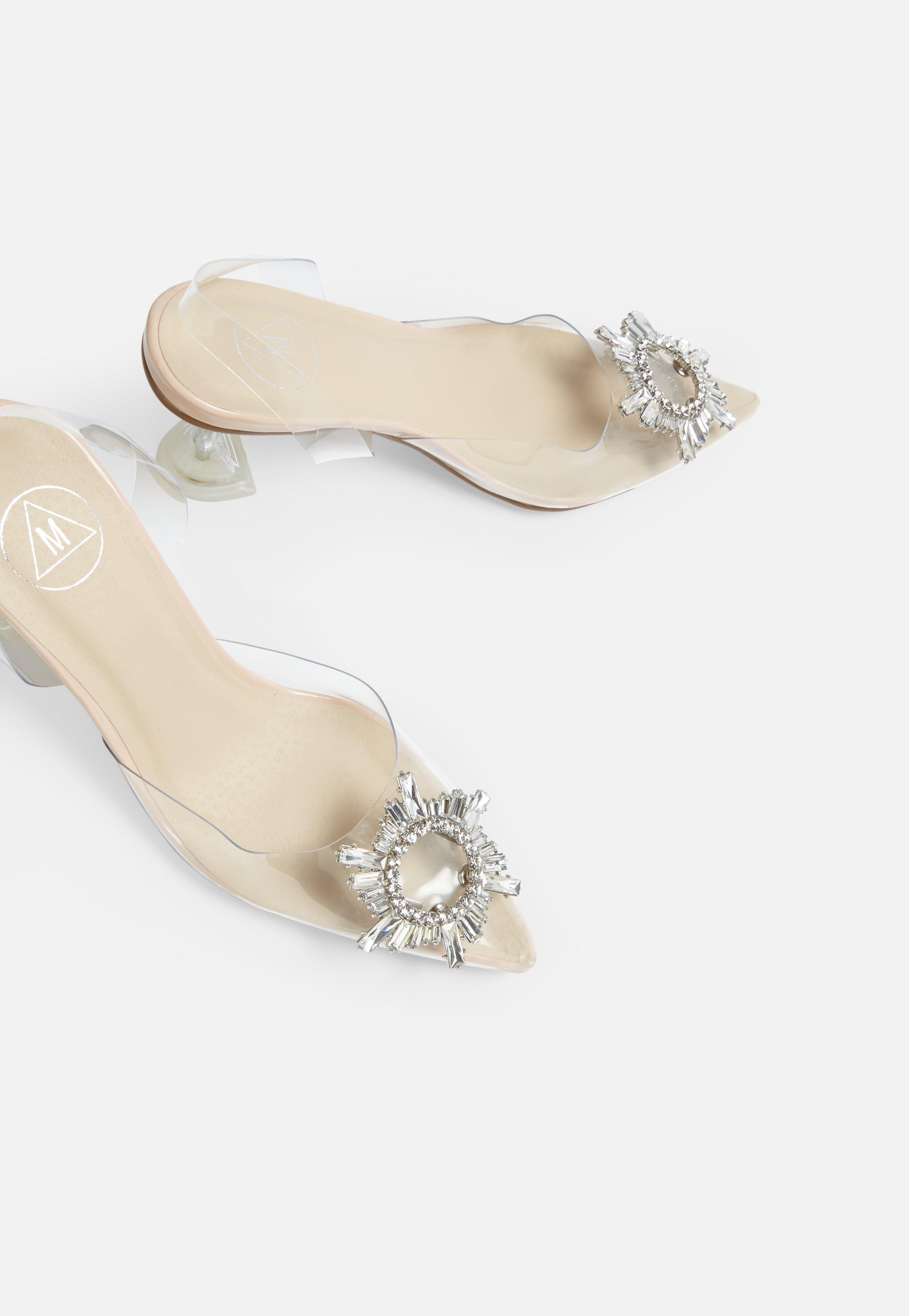 diamante clear heels