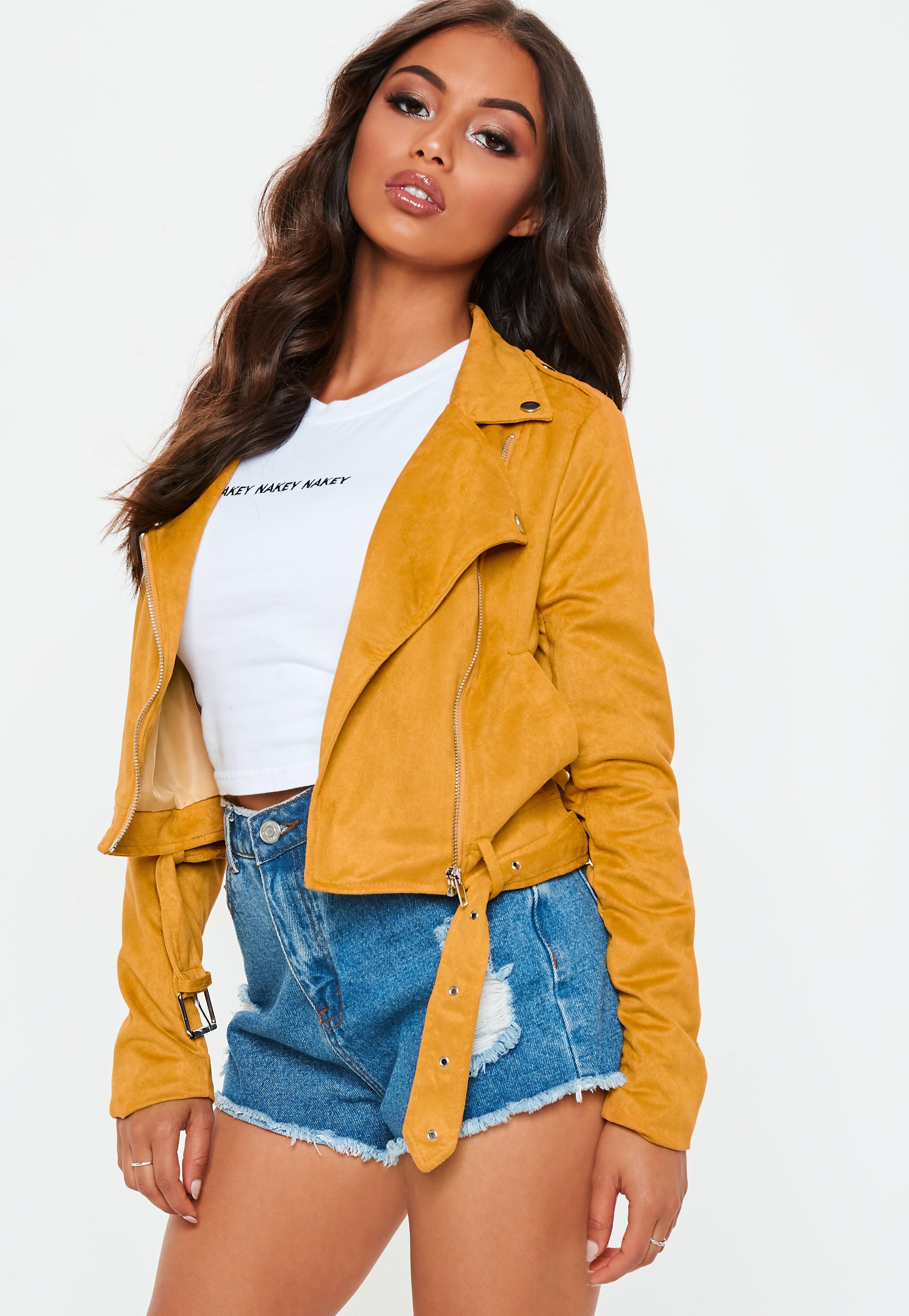 cropped suede biker jacket
