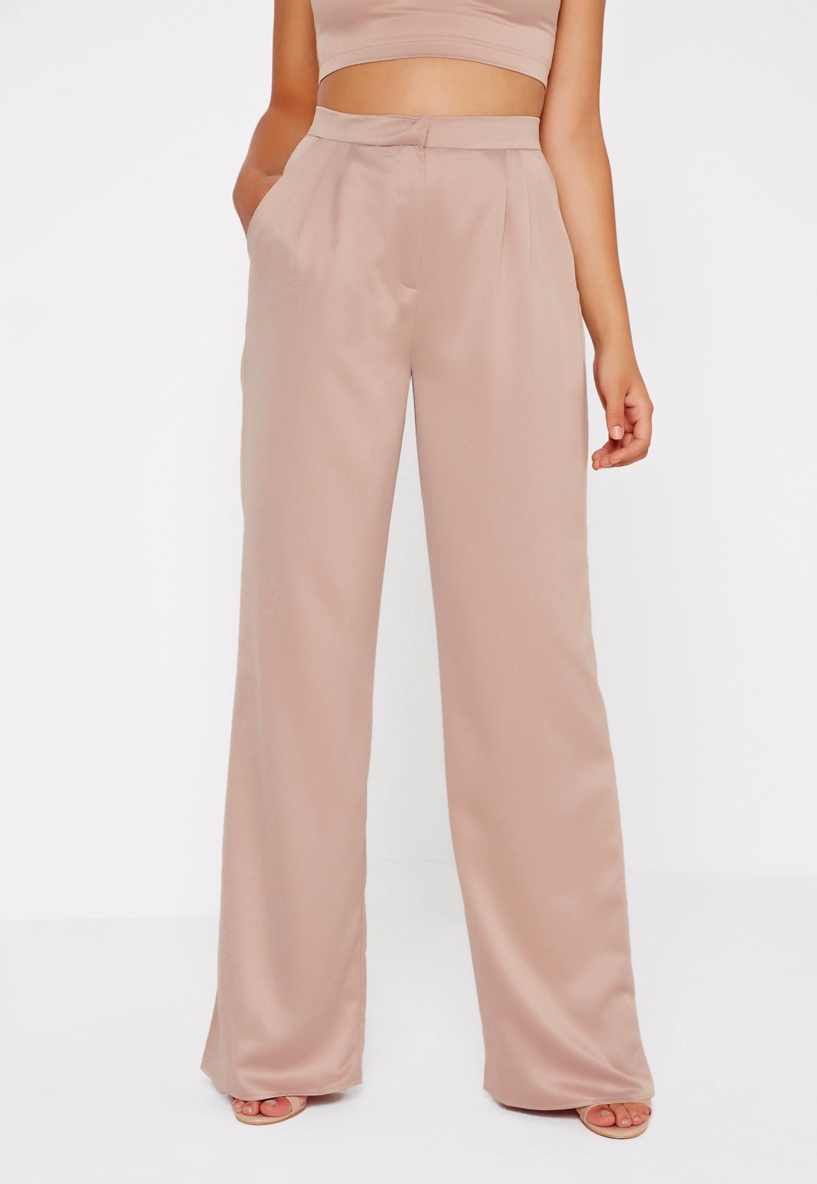 Nude satin pants Clearance
