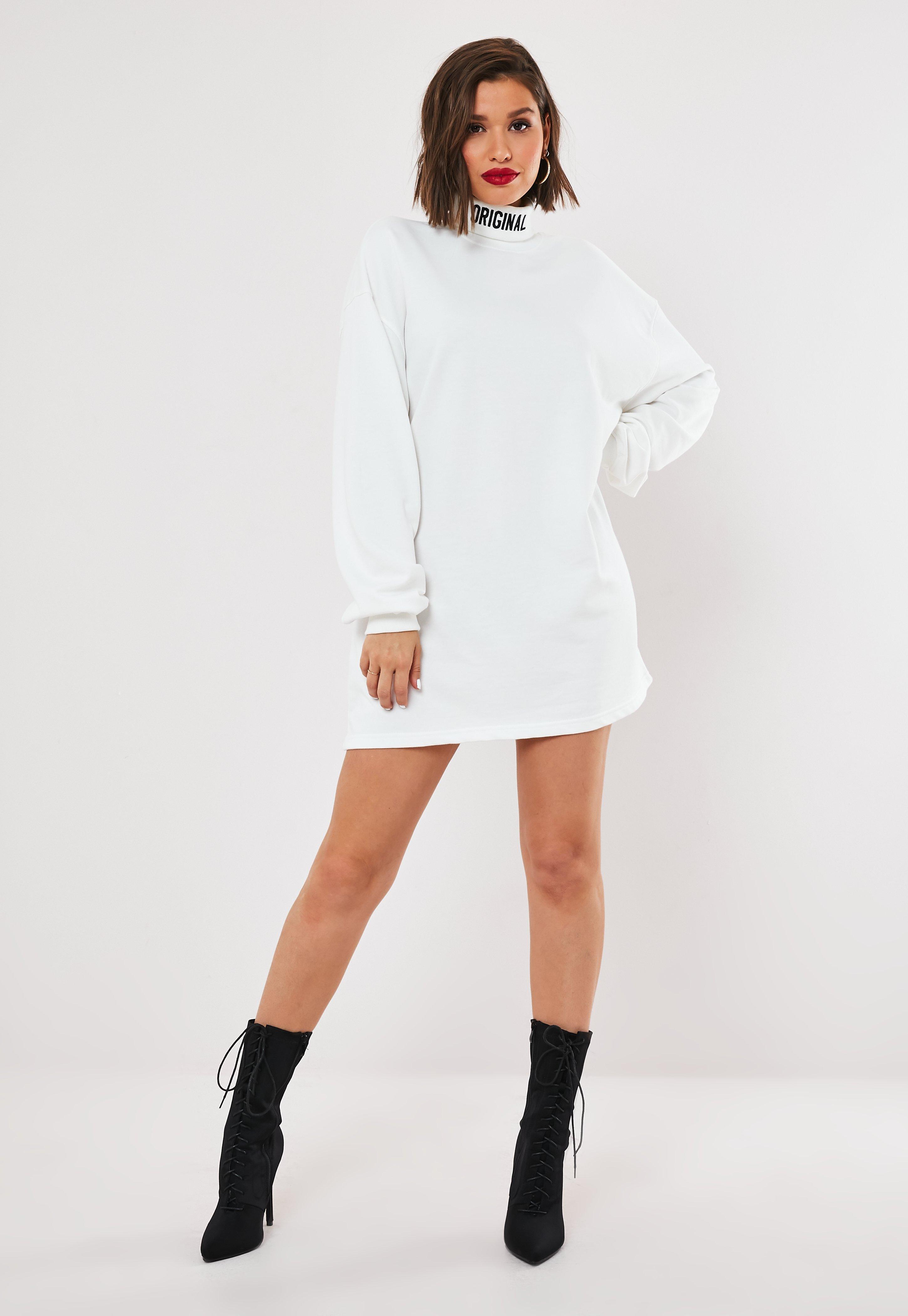 high neck sweater dress