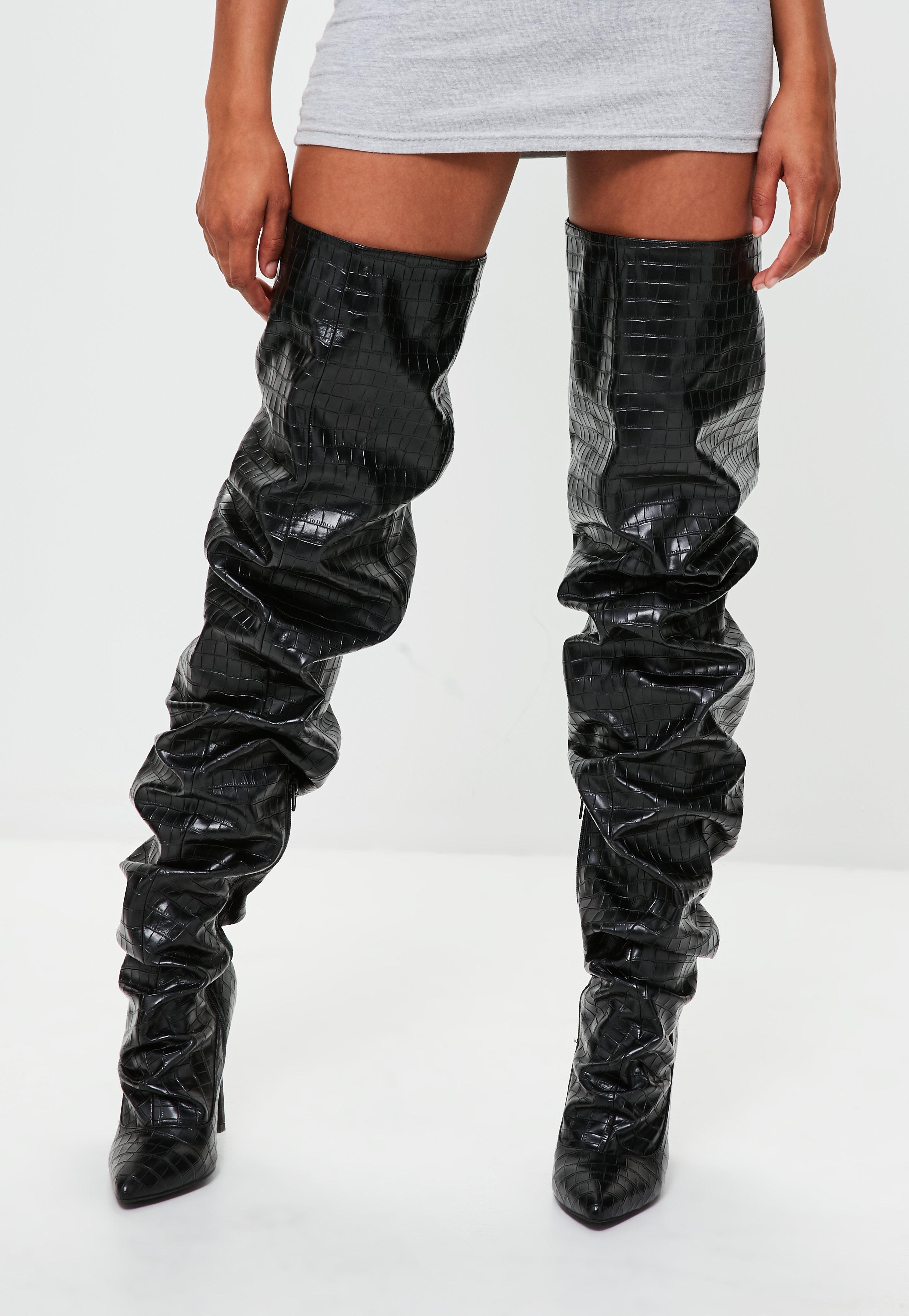 Buy > scrunch leather boots > in stock