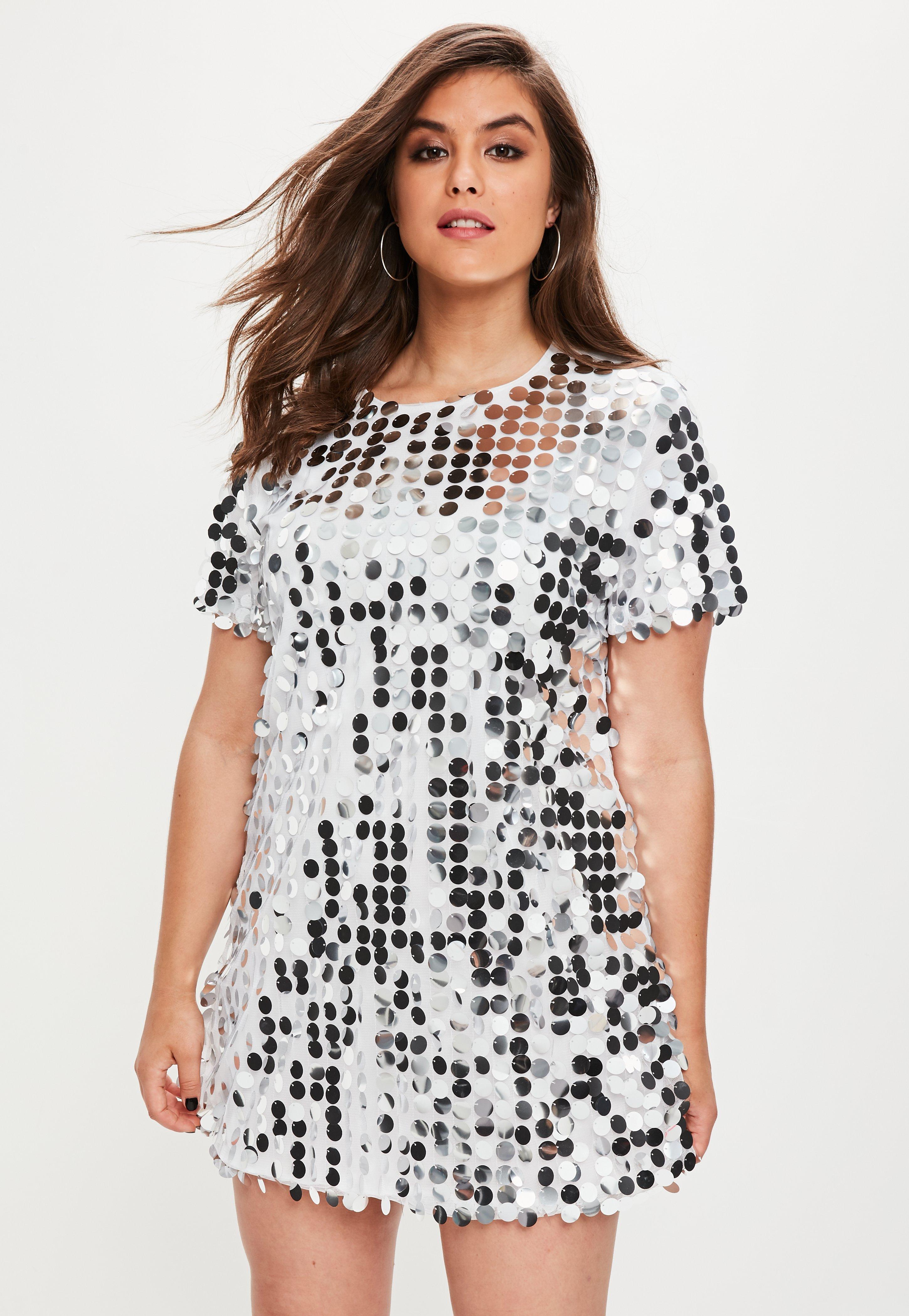 plus size sequin shirt dress