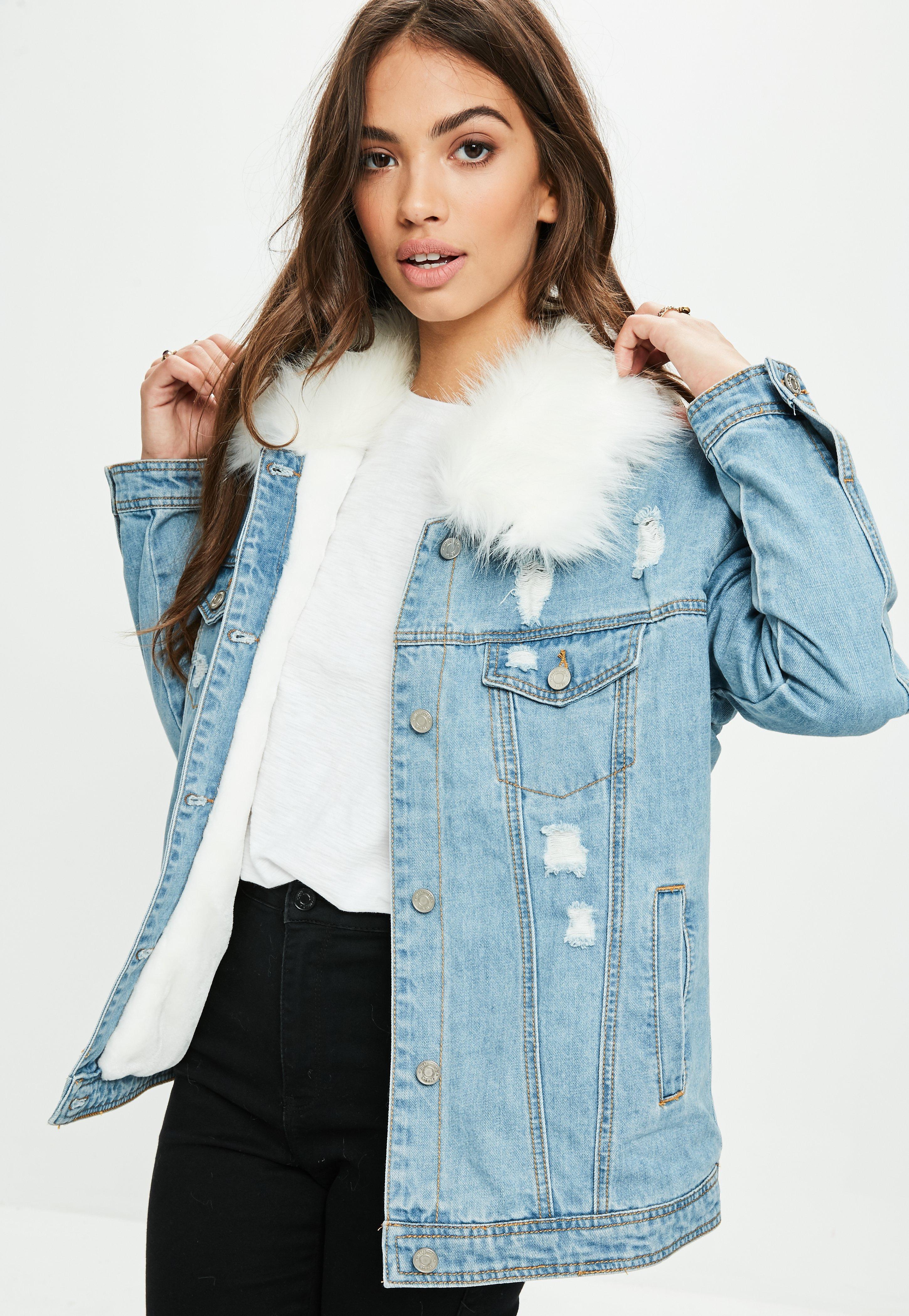 jean jacket with white collar