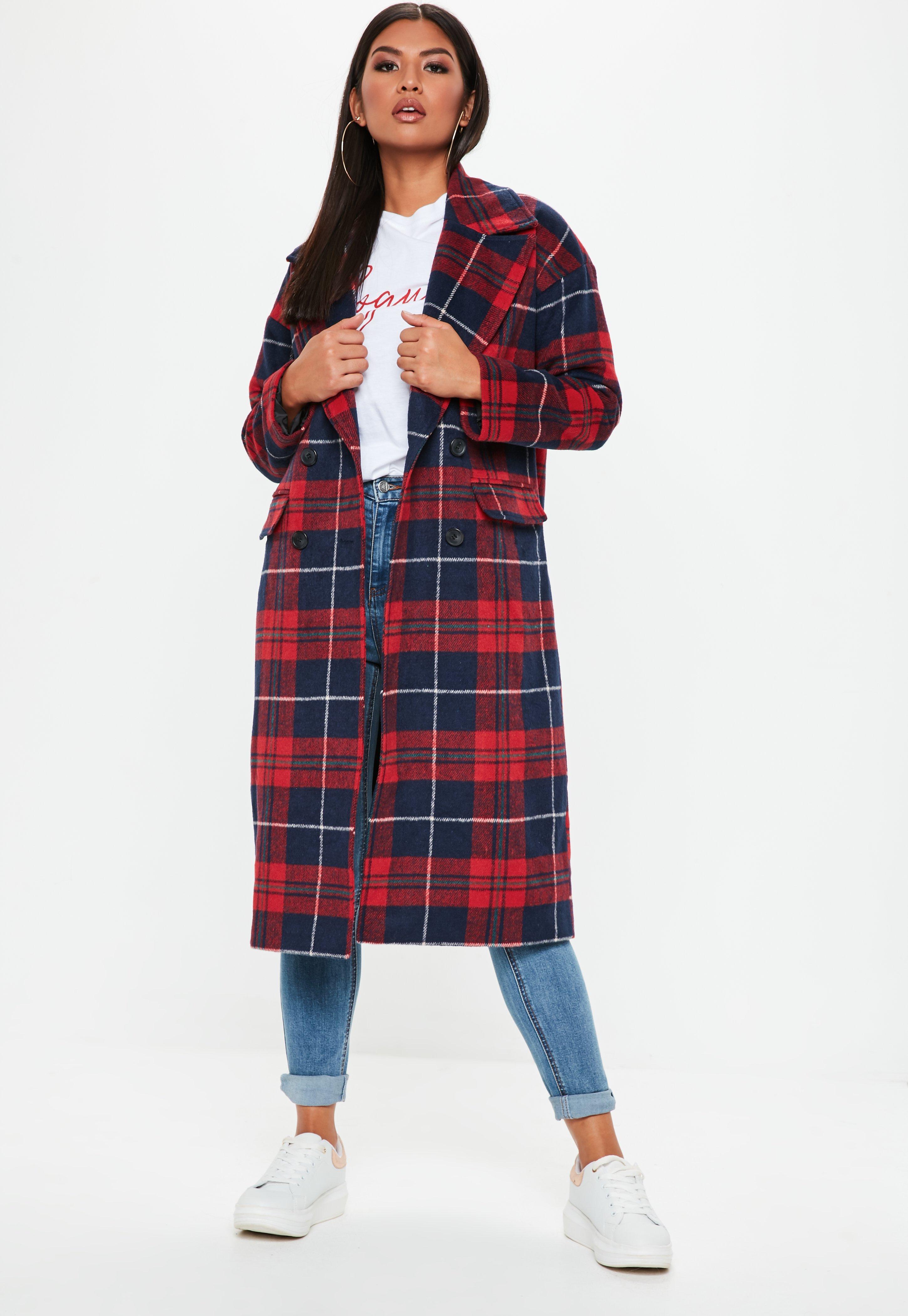 red checked coat