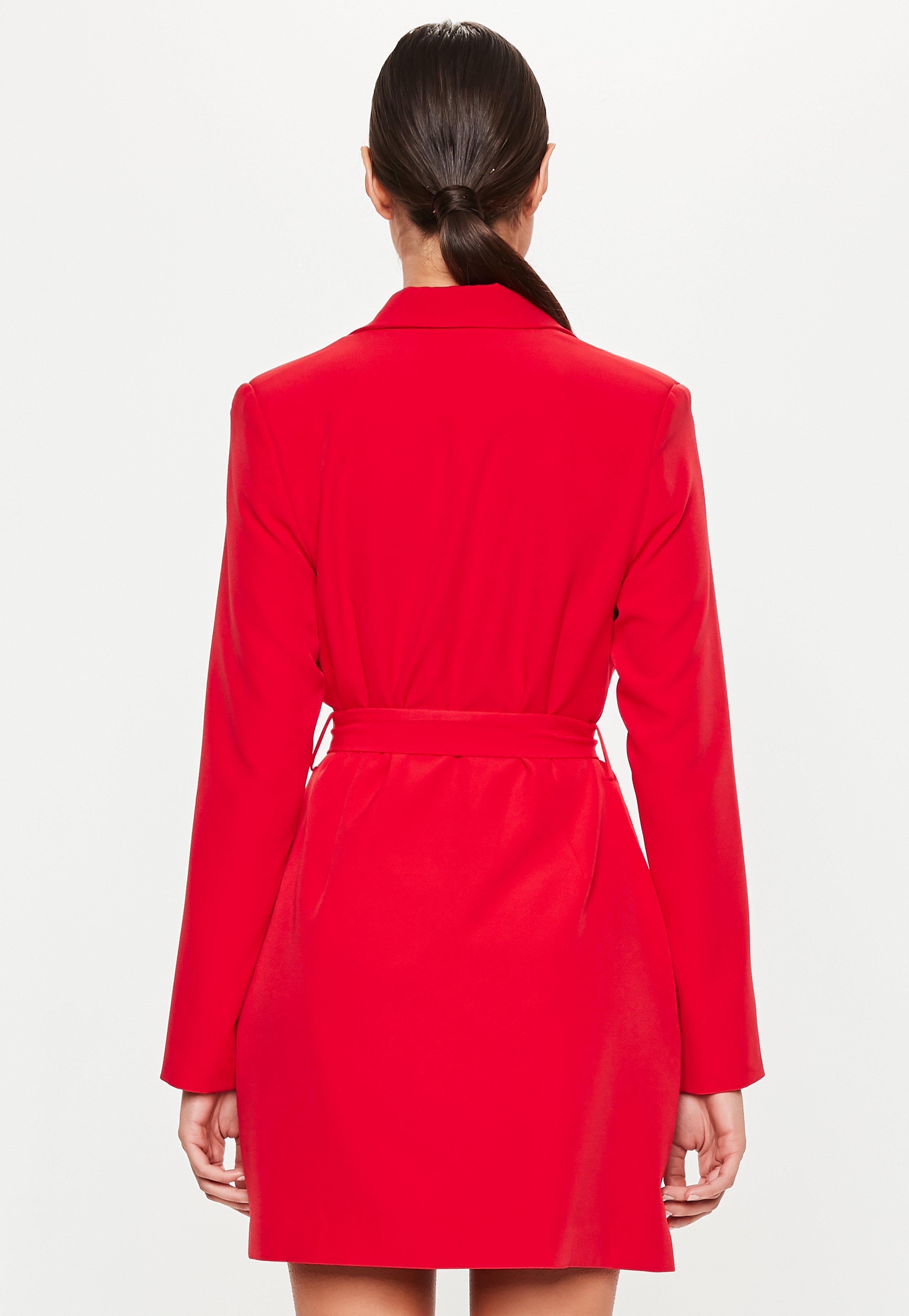 missguided red blazer dress