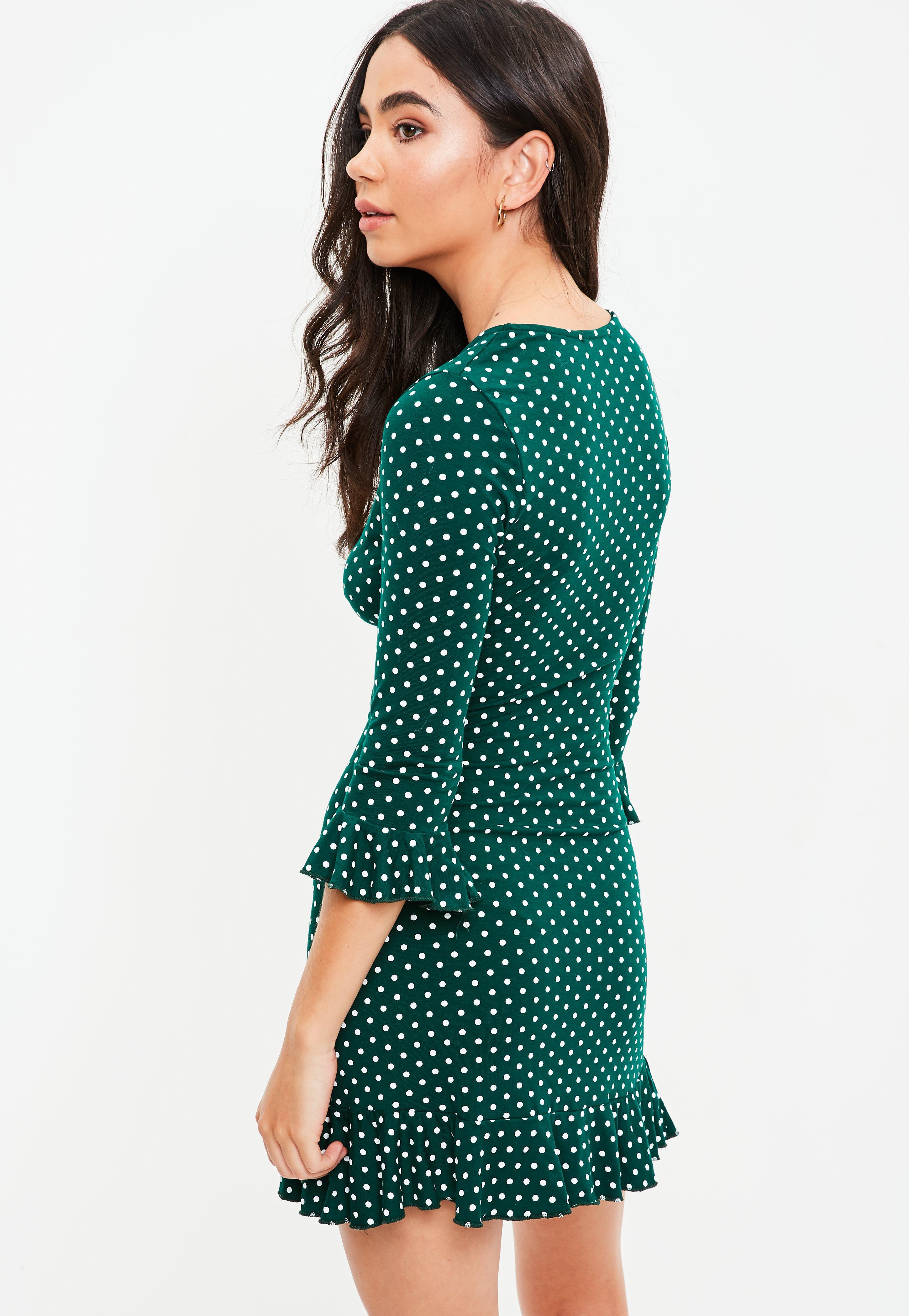 green polka dot dress shirt