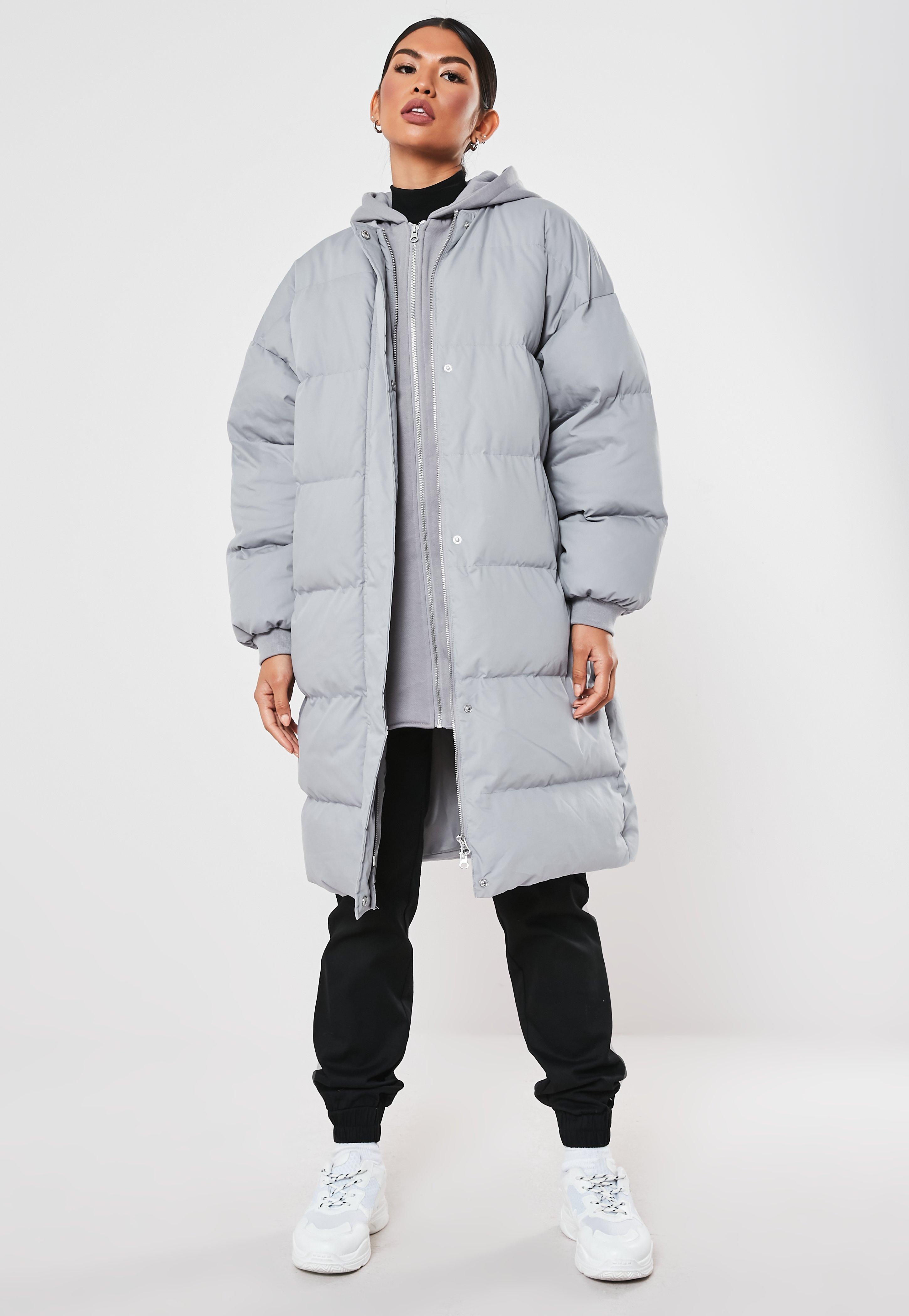 long grey puffer coat