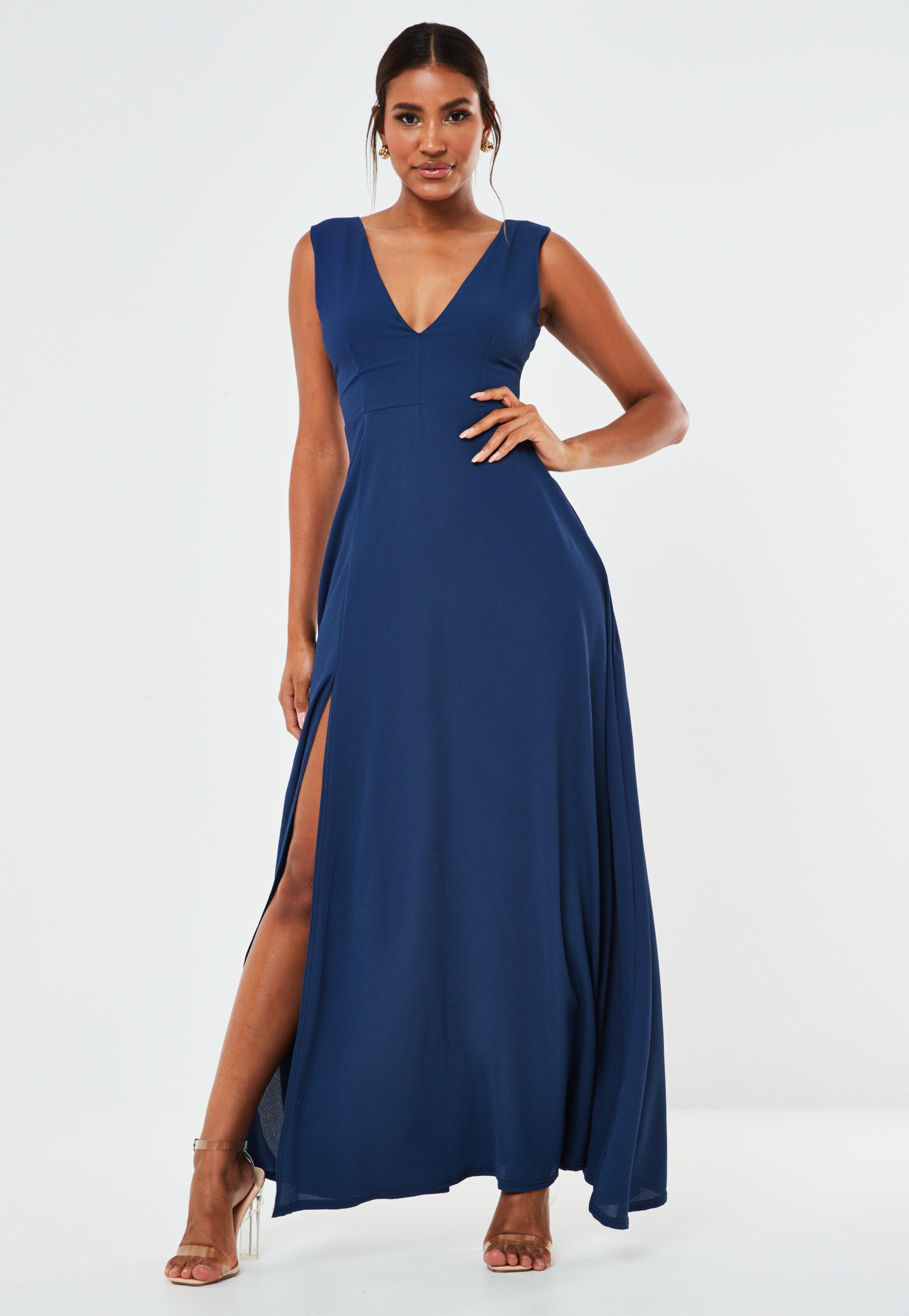 missguided navy bridesmaid dress