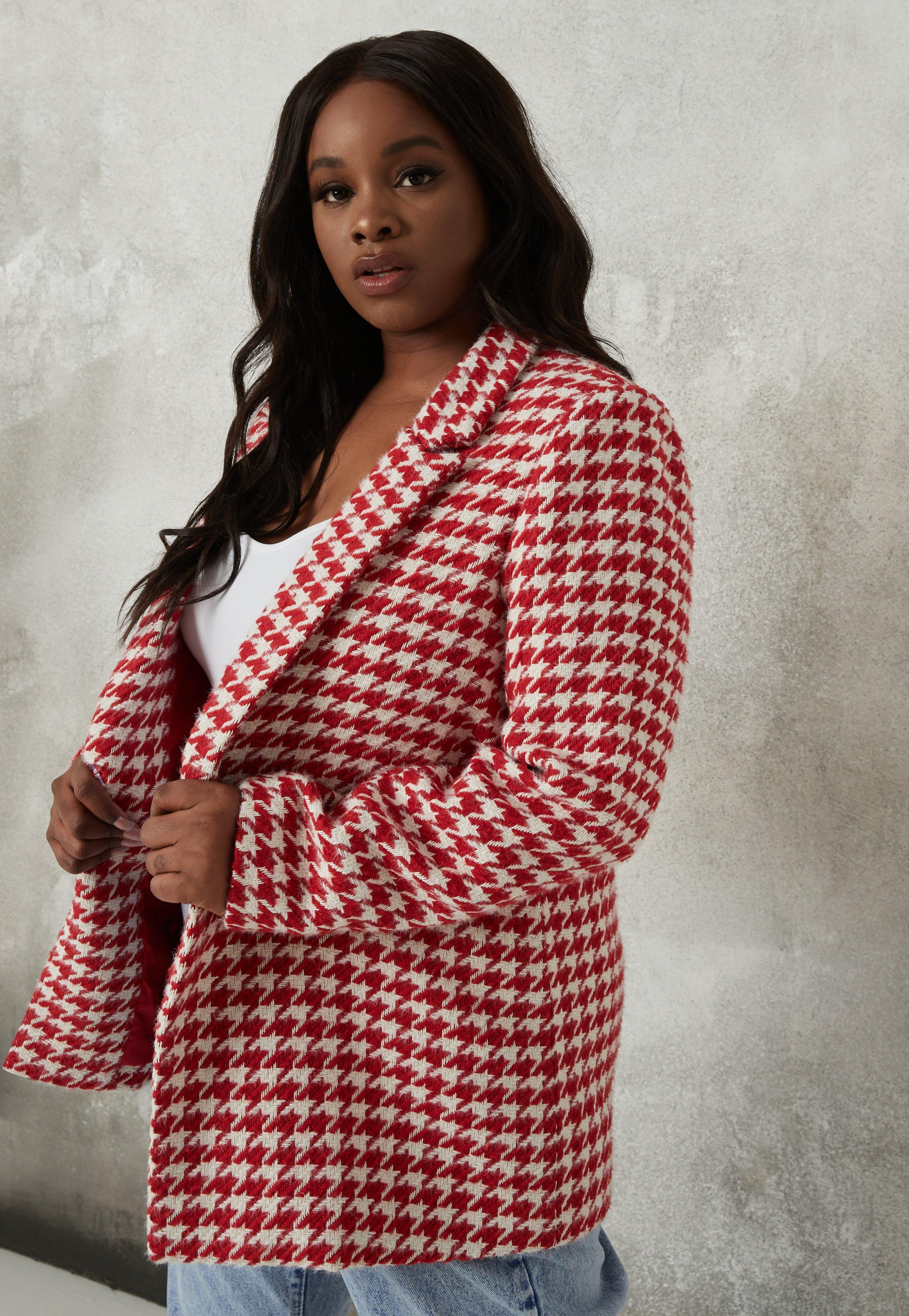 Red plus size boyfriend blazer Clearance