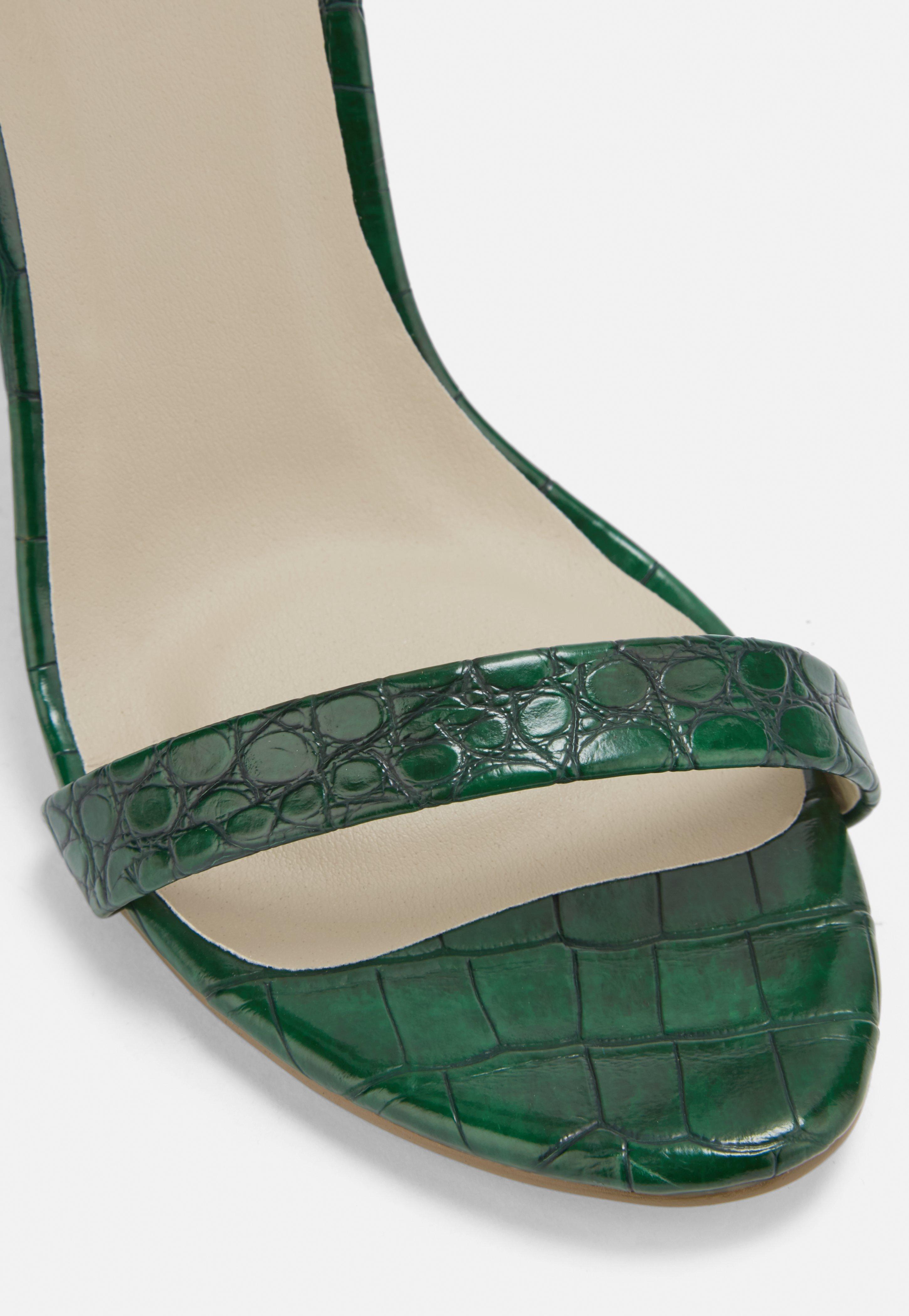 green crocodile heels