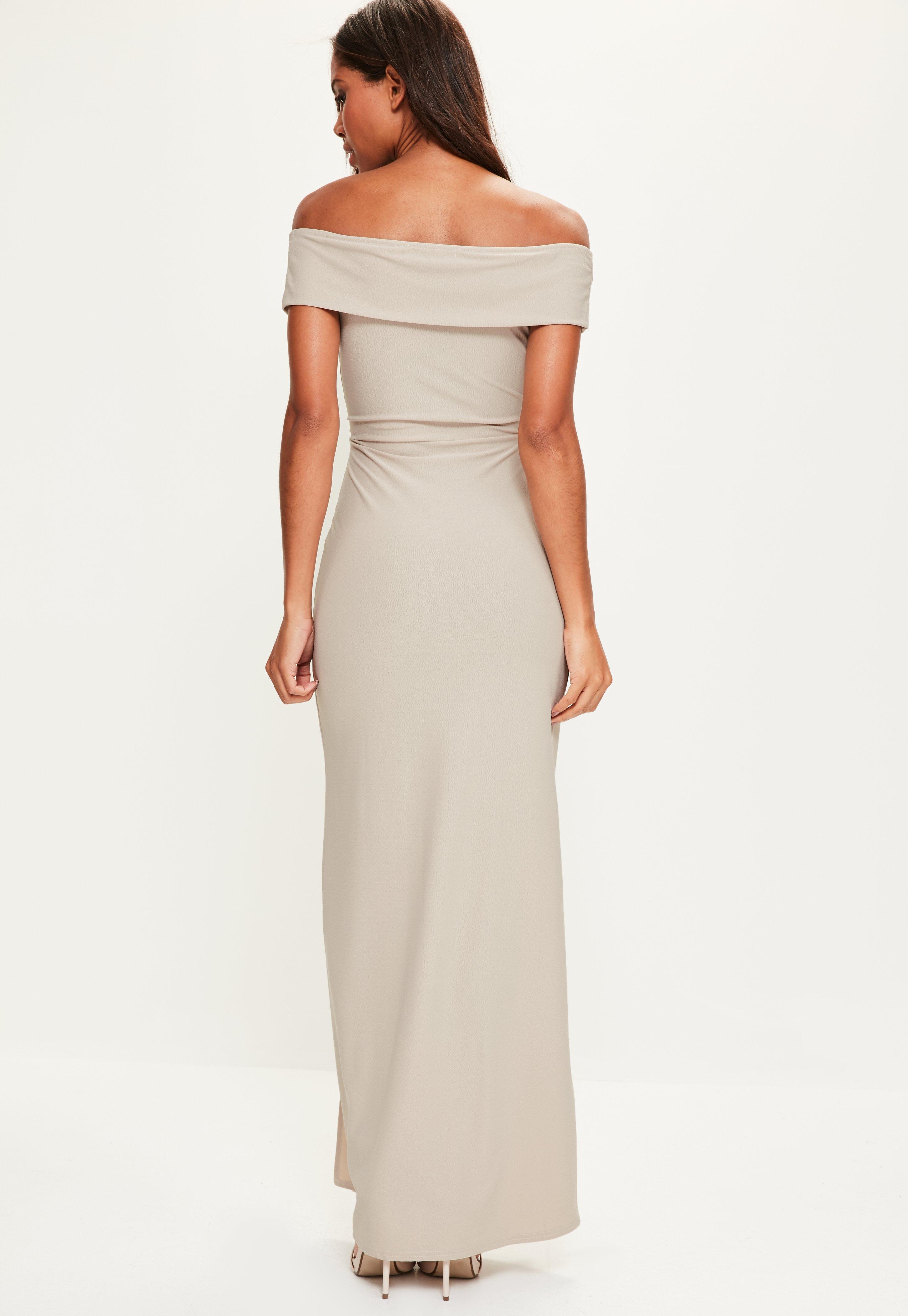 grey bardot maxi dress