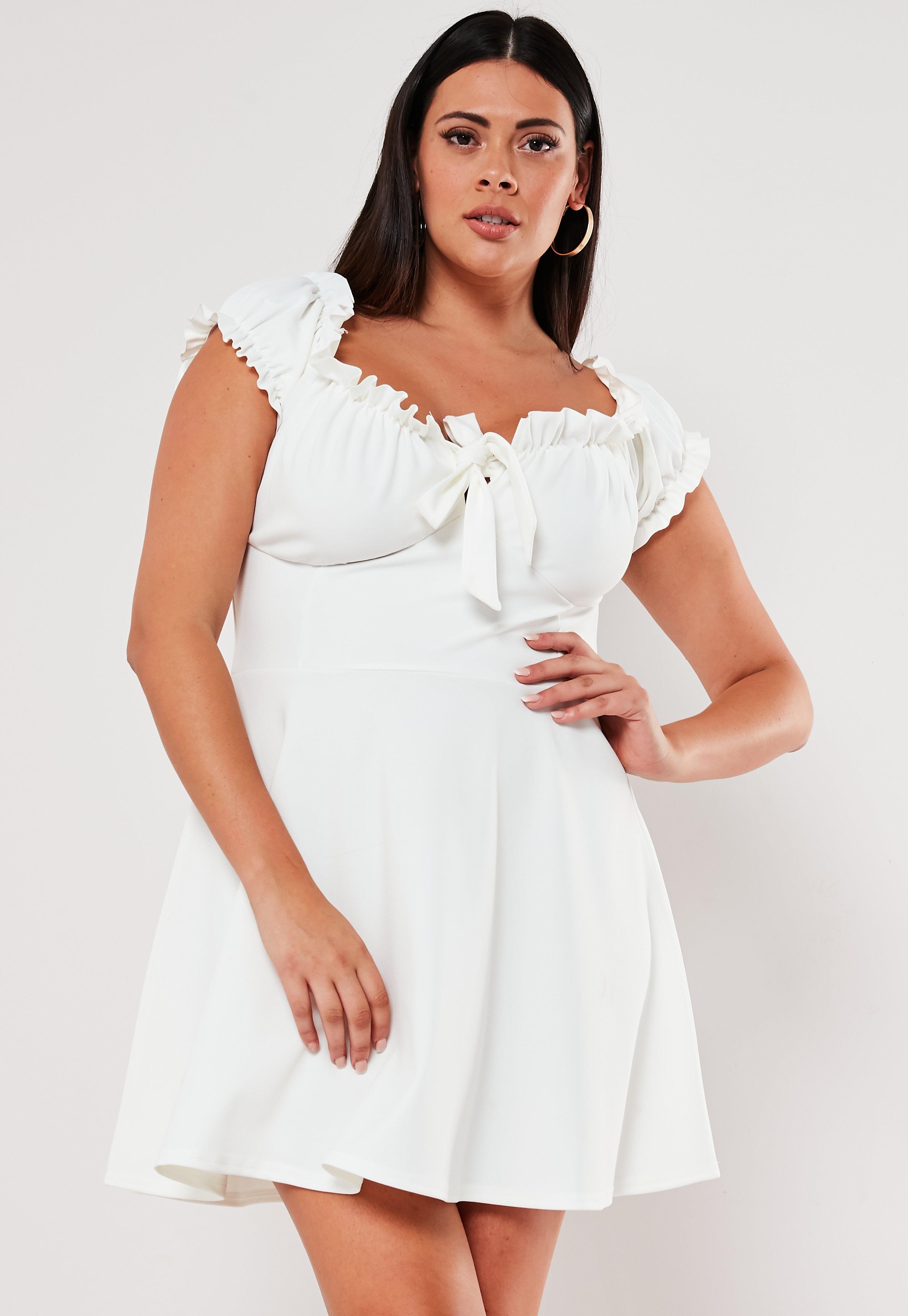 missguided white milkmaid dress