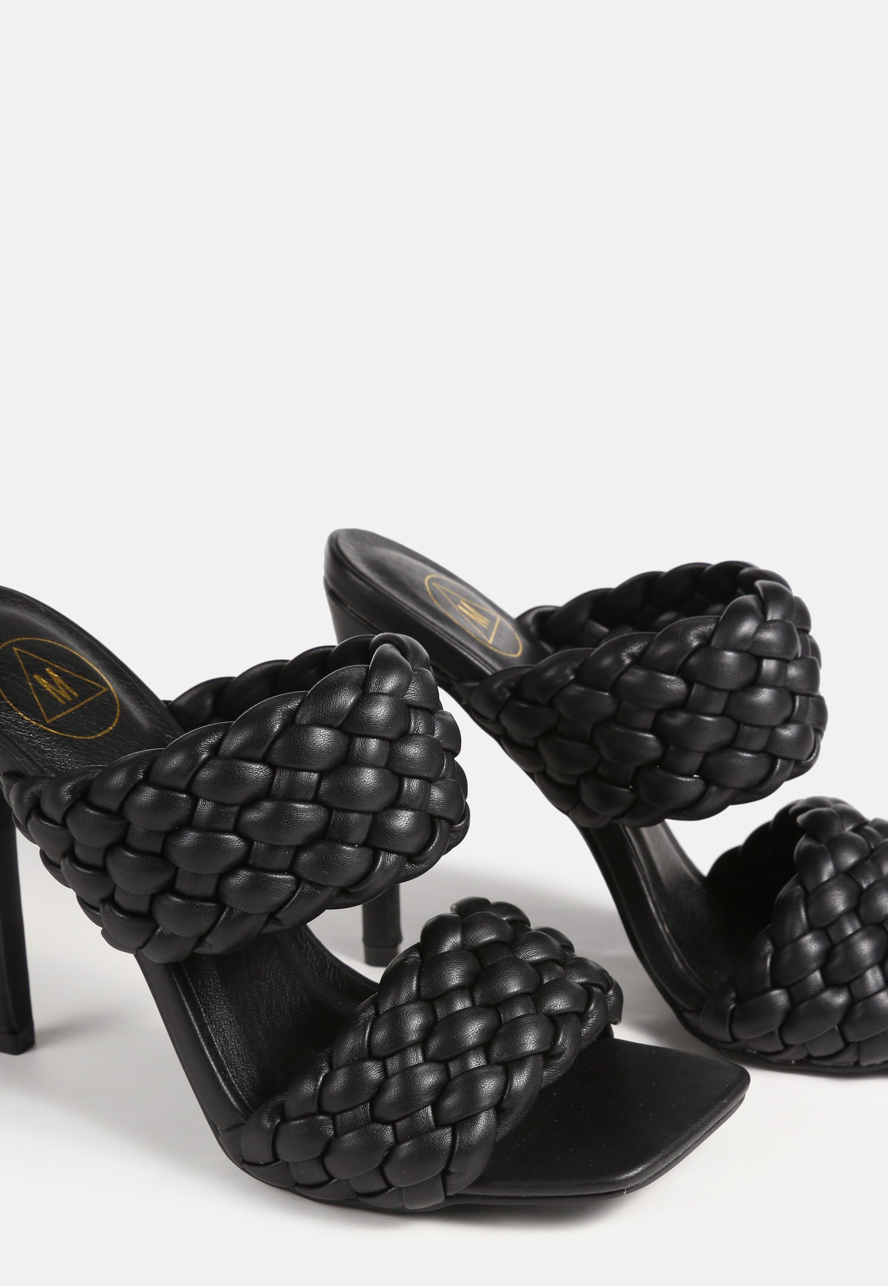 woven double strap mules