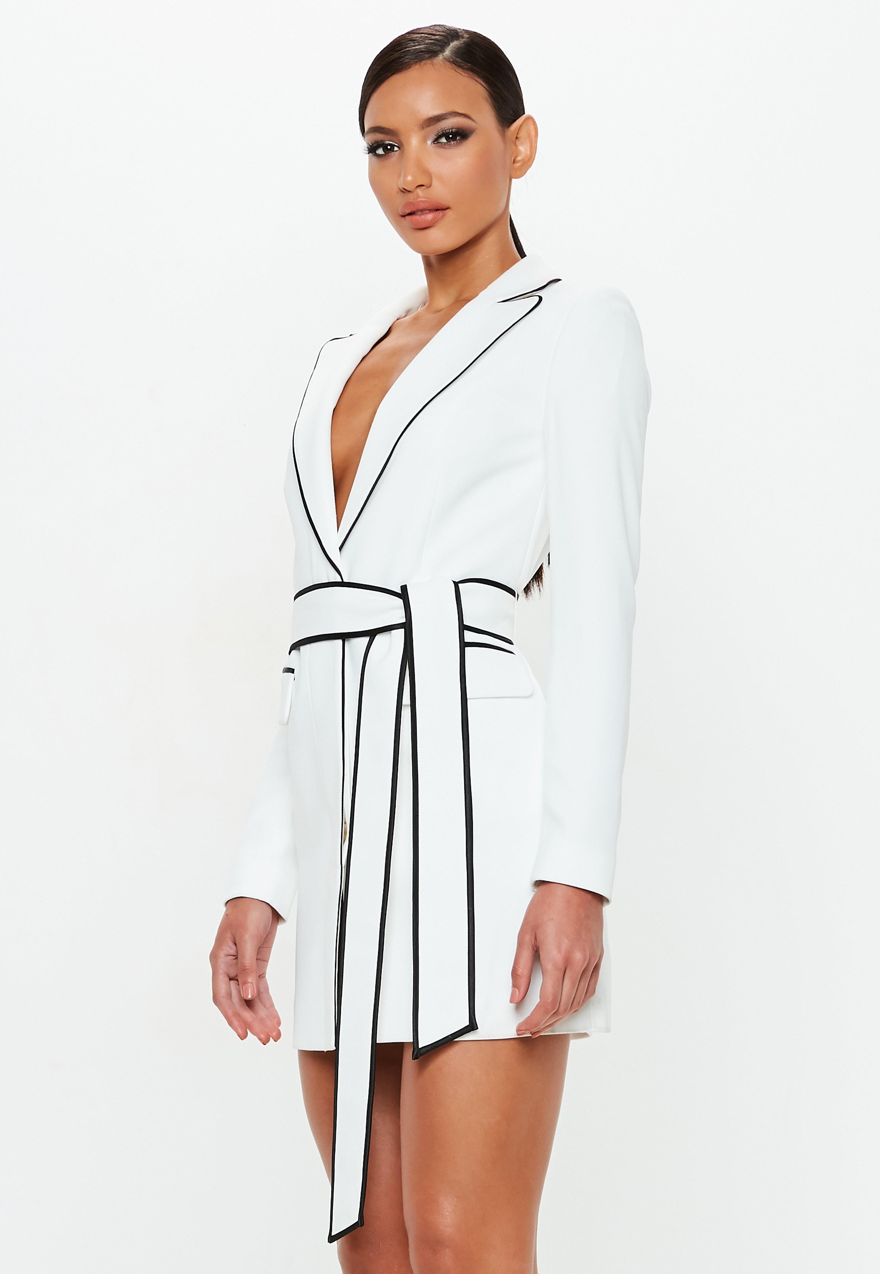 peace and love white blazer dress