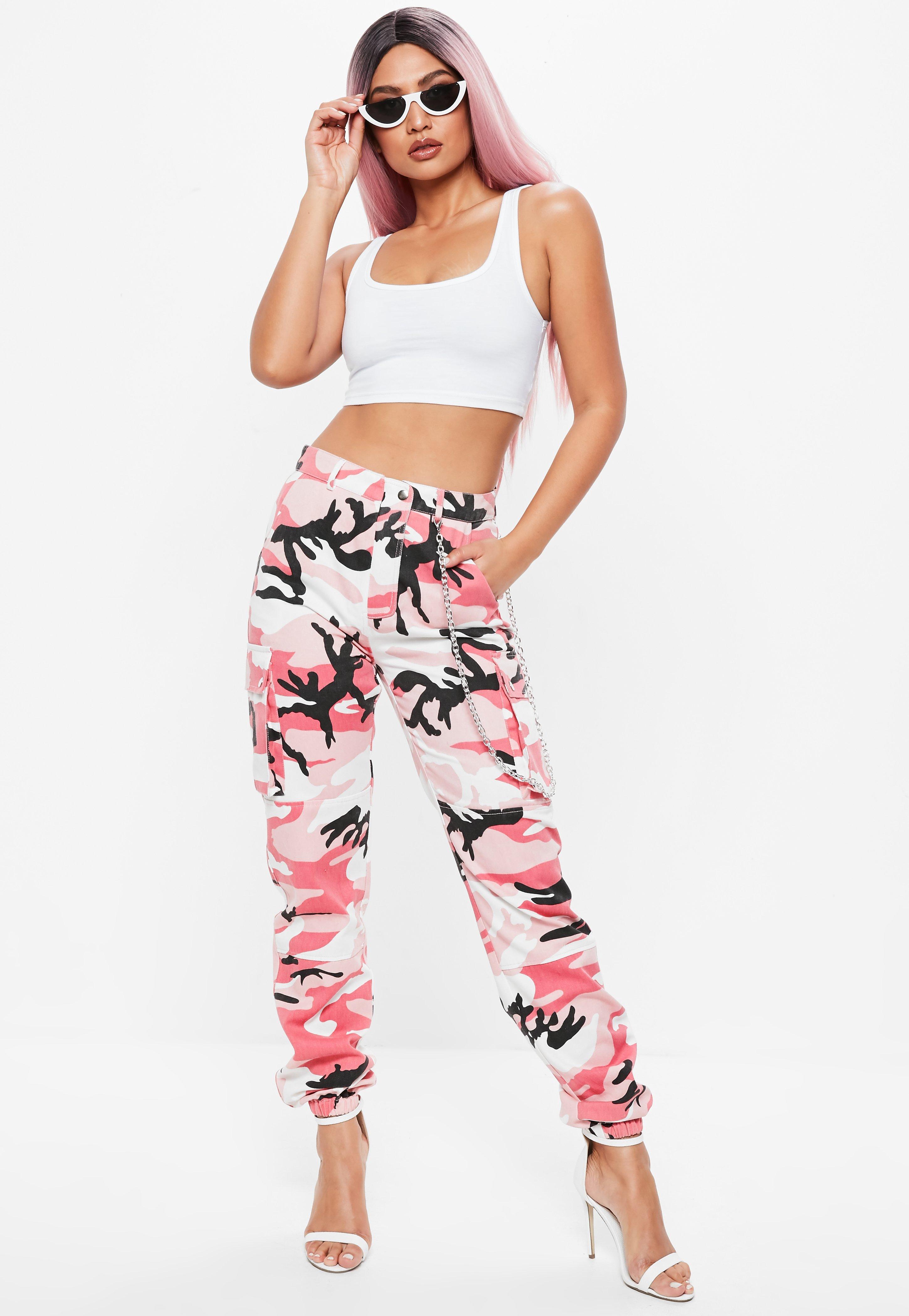 missguided pink camo pants