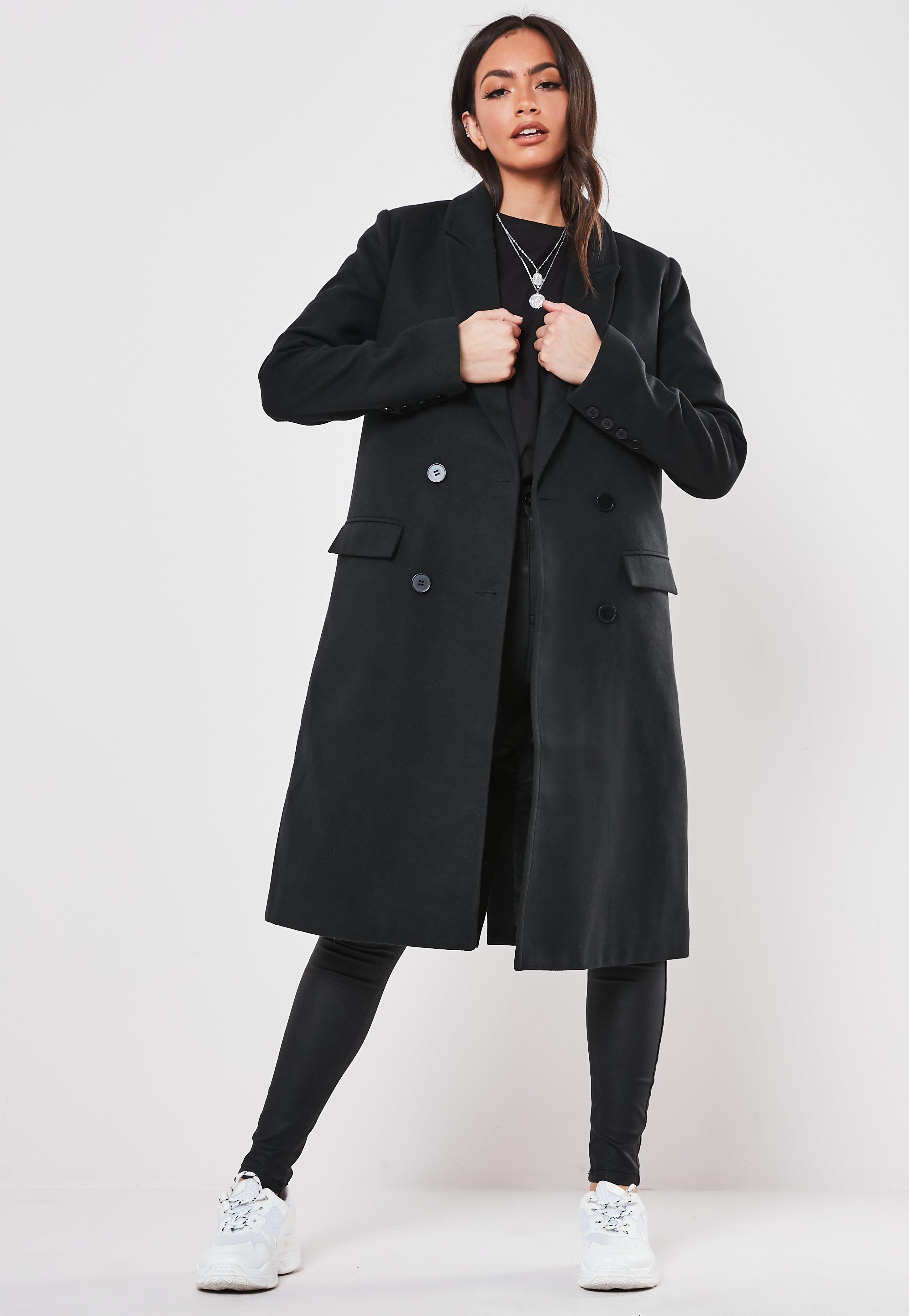 Missguided Synthetic Black Oversized Formal Coat - Save 55% - Lyst